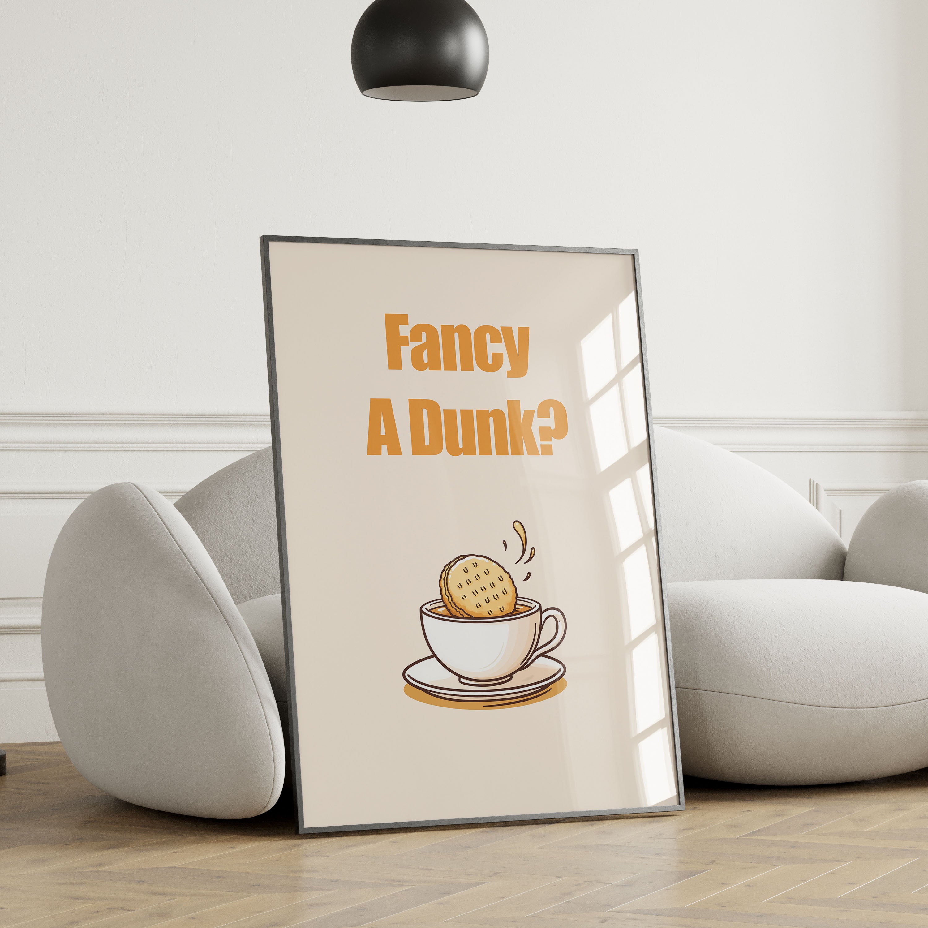 Fancy A Dunk? Biscuit & Tea Poster – Funny Kitchen Wall Art Print