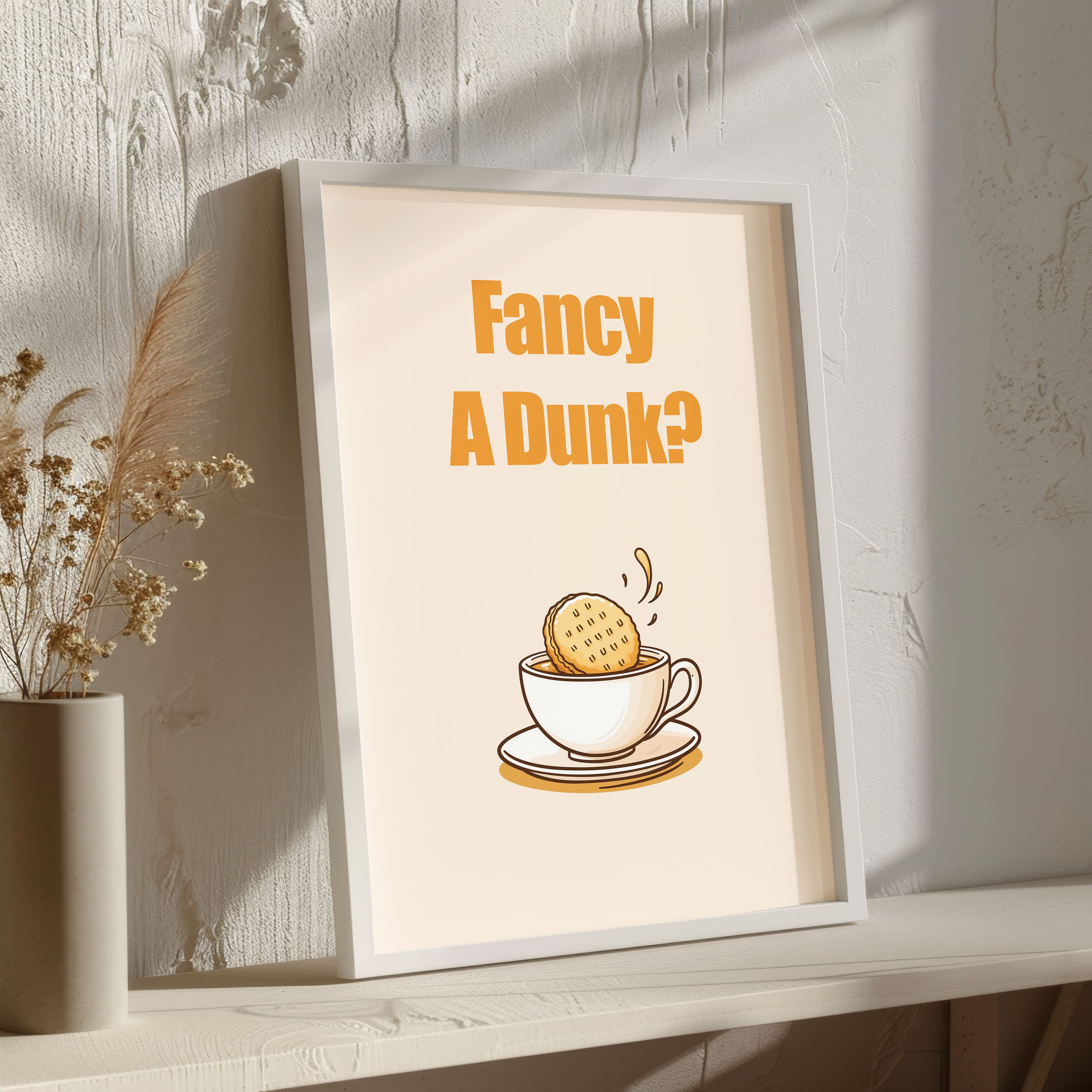 Fancy A Dunk? Biscuit & Tea Poster – Funny Kitchen Wall Art Print