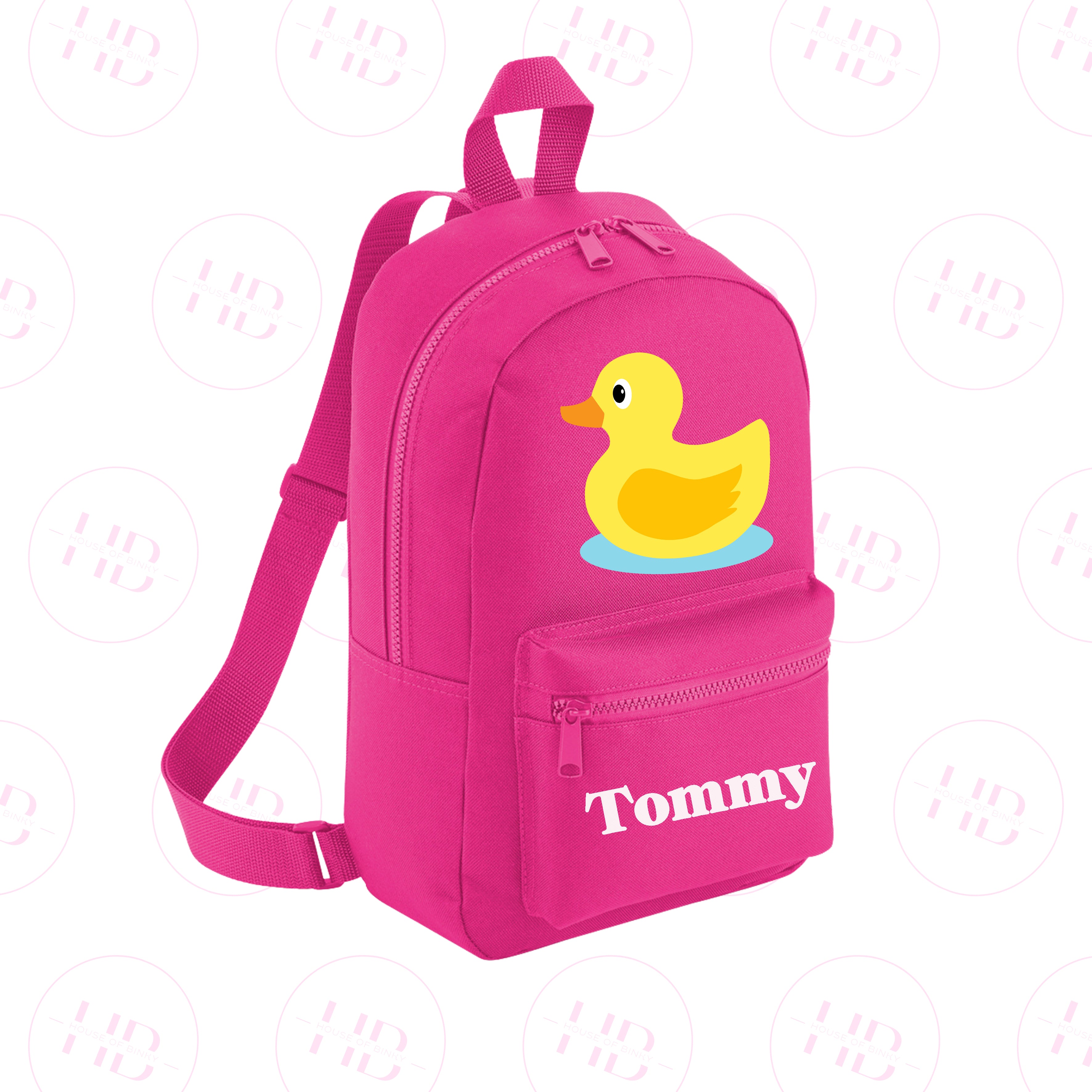 Personalised Rubber Duck Name Backpack