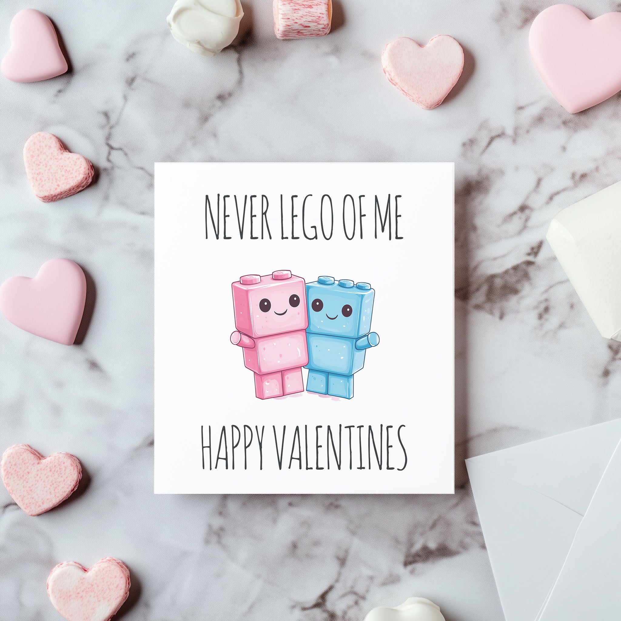 Never Lego Valentines Day Card 14.5cm Square Matte