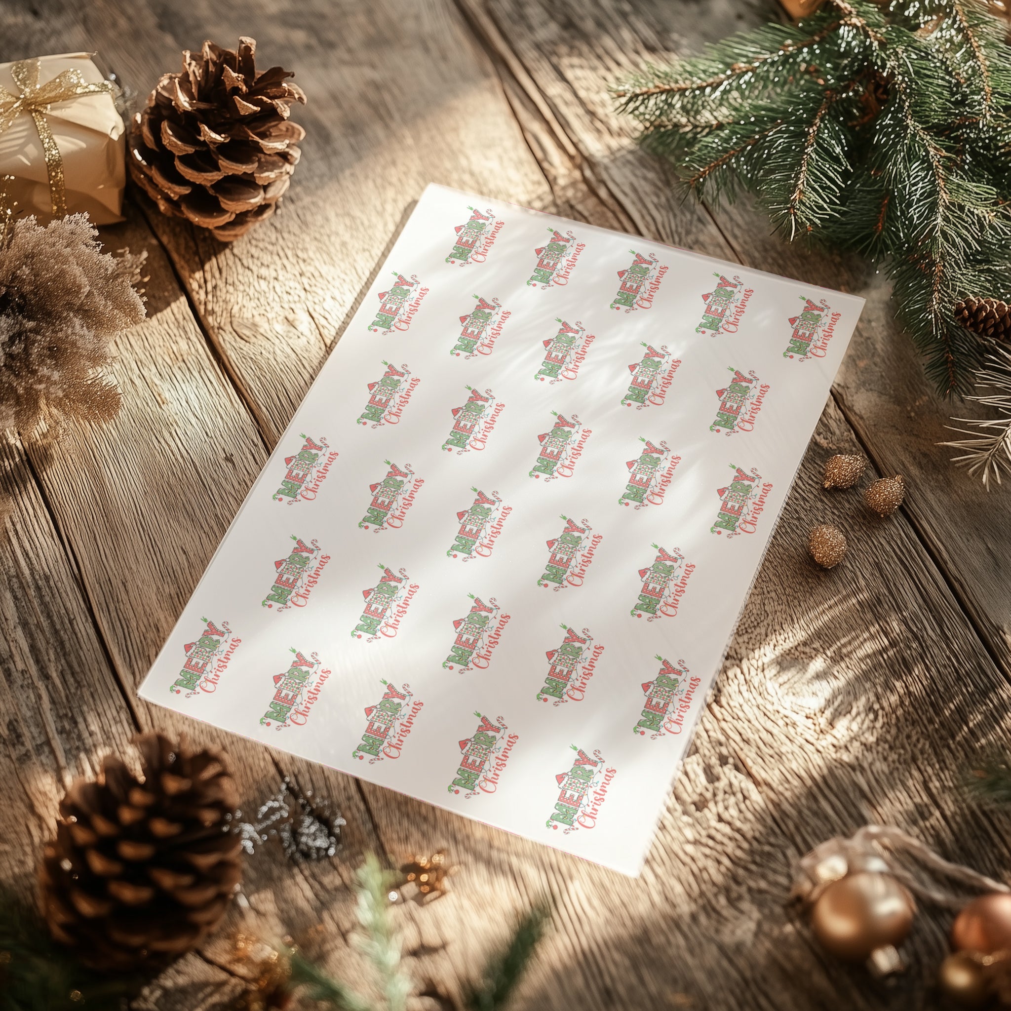 Merry Christmas Printed Vellum Sheets Paper Packs Santa Hat Translucent A4 Tracing Paper