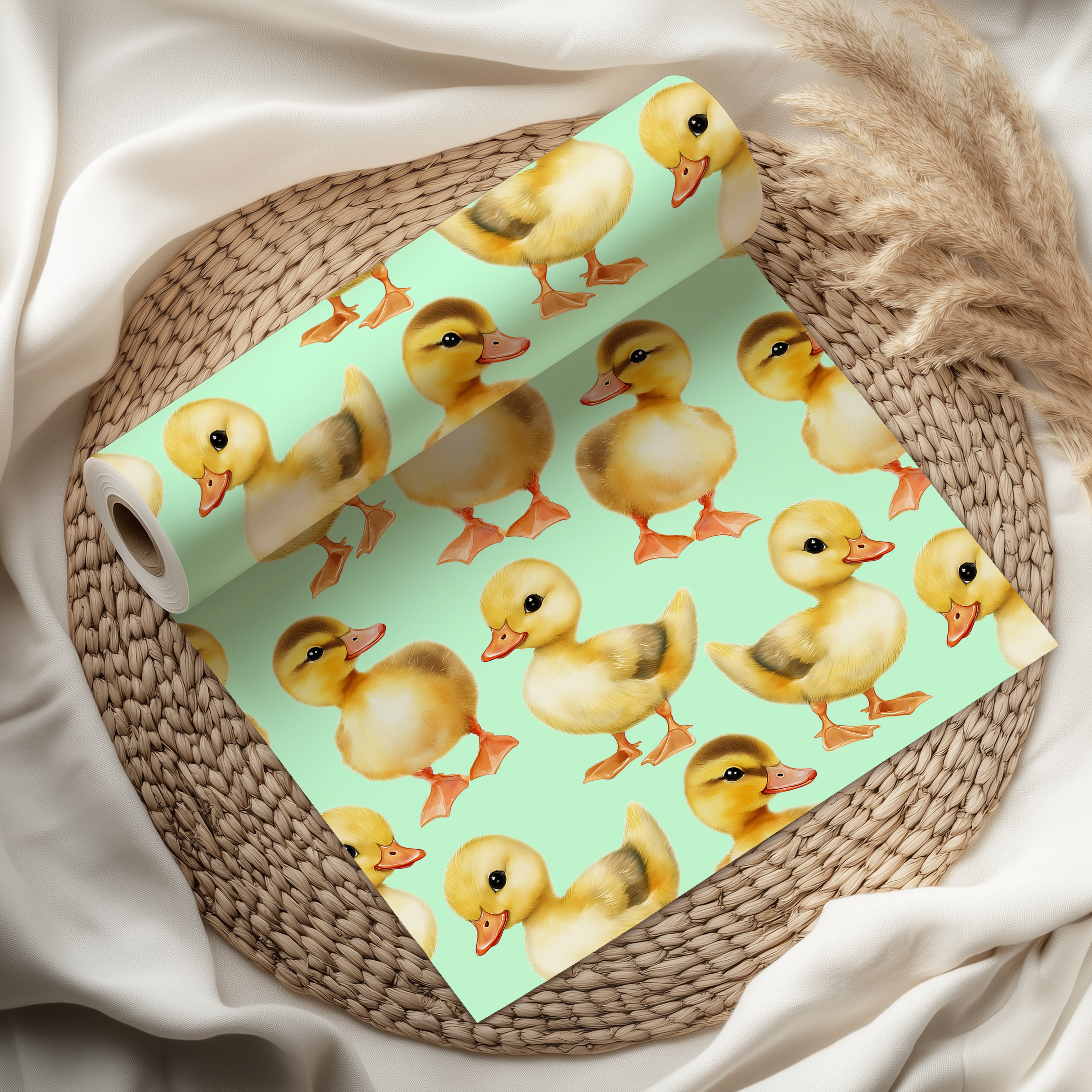 Watercolour Duckling Wrapping Paper Sheet – Adorable Gift Wrap for Kids' Birthdays, Baby Showers or a Nursery