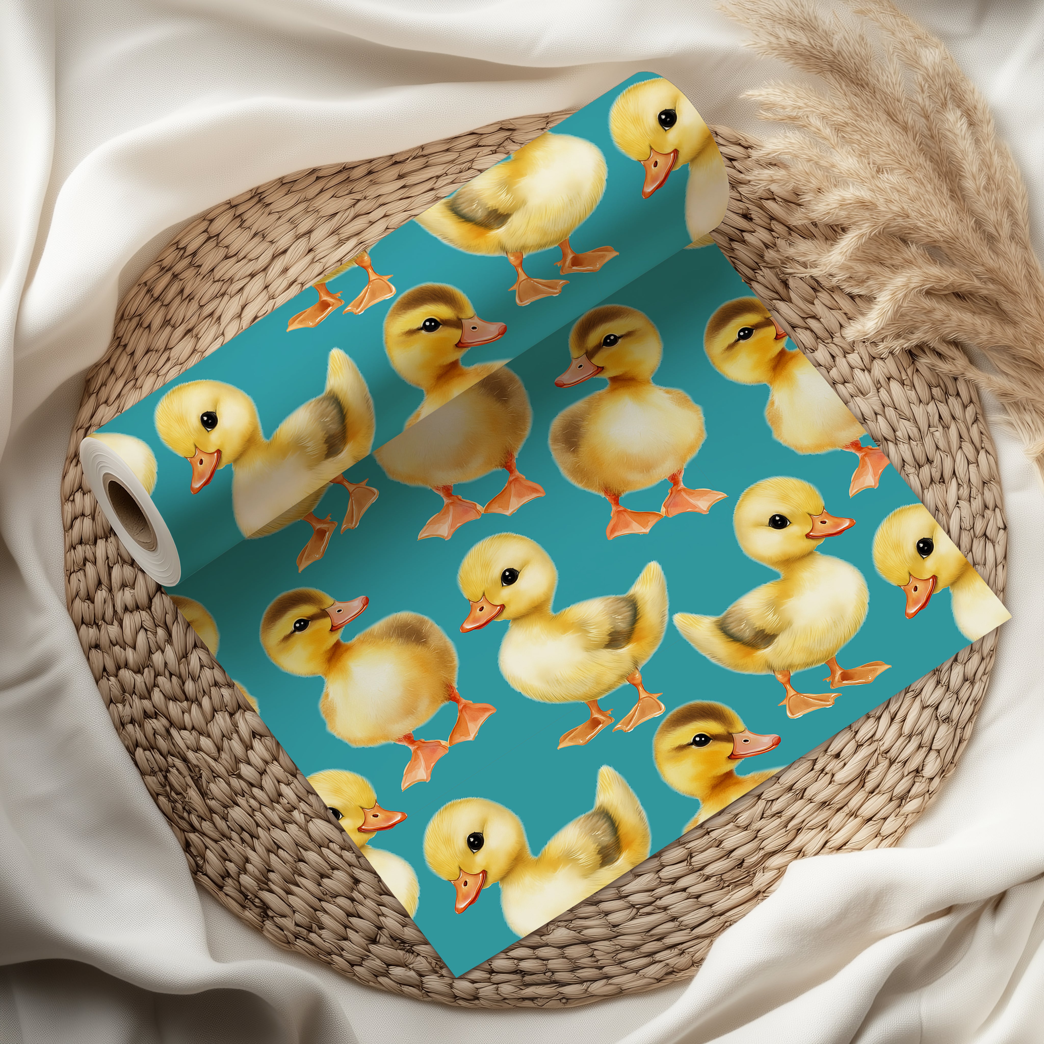 Watercolour Duckling Wrapping Paper Sheet – Adorable Gift Wrap for Kids' Birthdays, Baby Showers or a Nursery