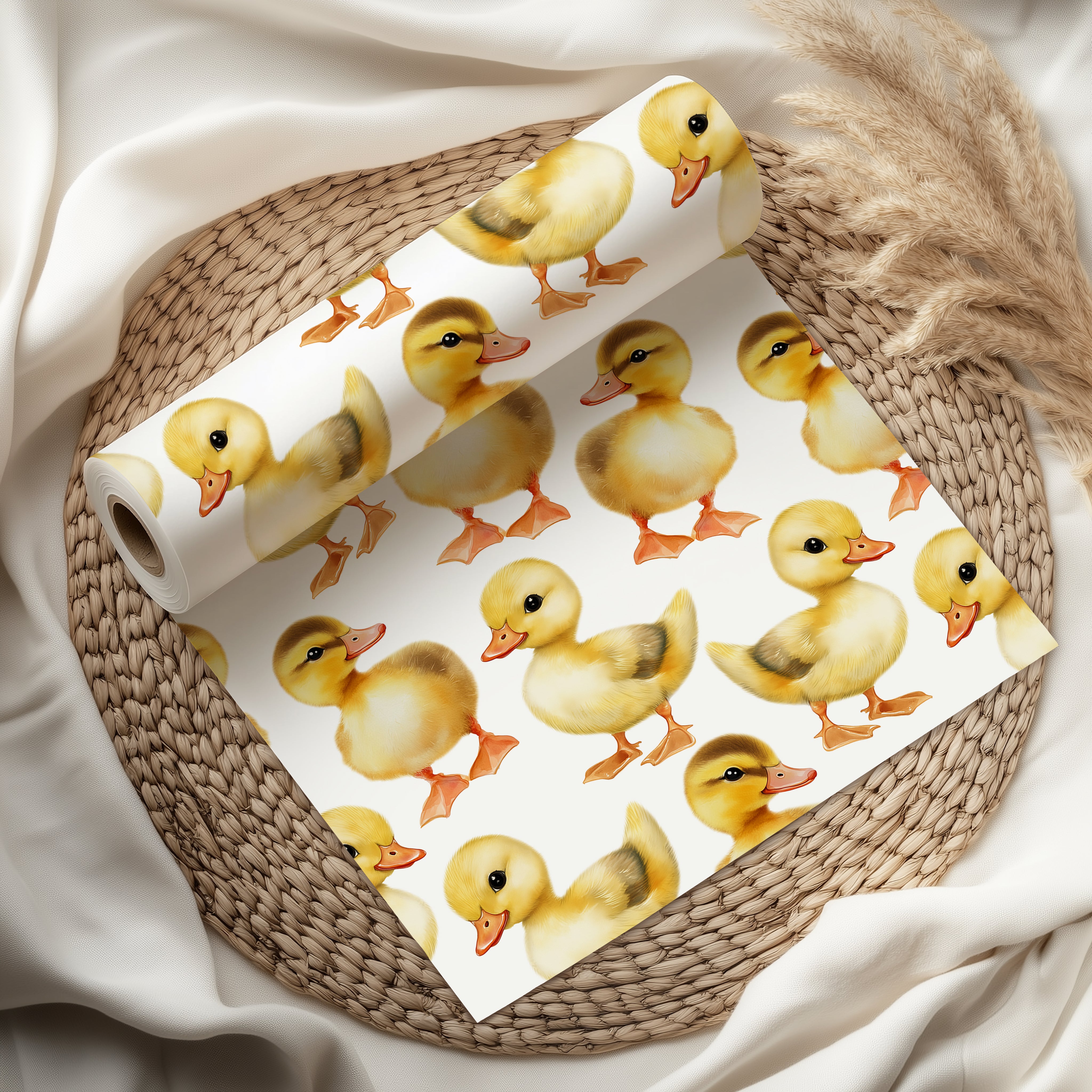 Watercolour Duckling Wrapping Paper Sheet – Adorable Gift Wrap for Kids' Birthdays, Baby Showers or a Nursery