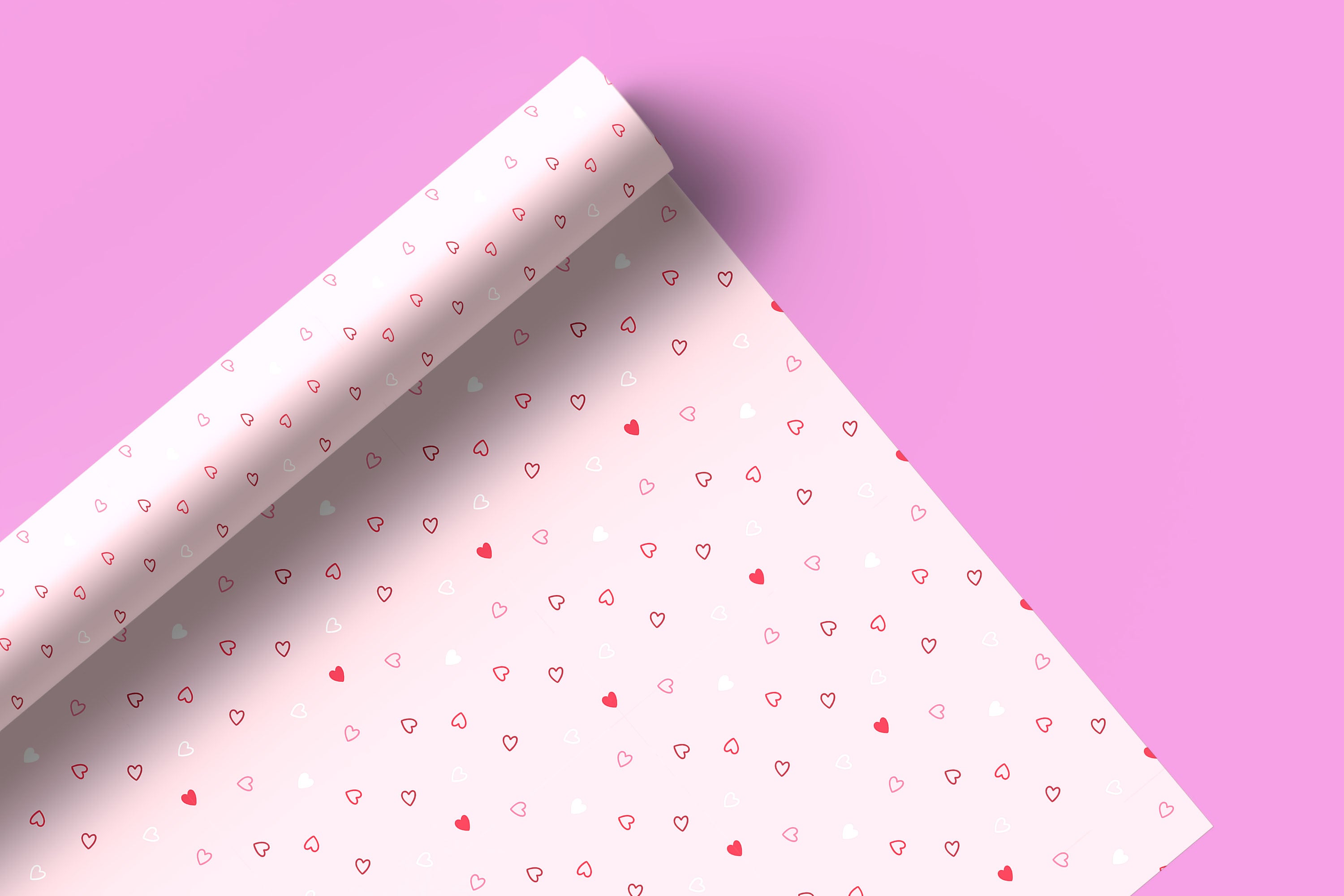 Love Heart Pattern Wrapping Paper Custom Printed Gift Wrap
