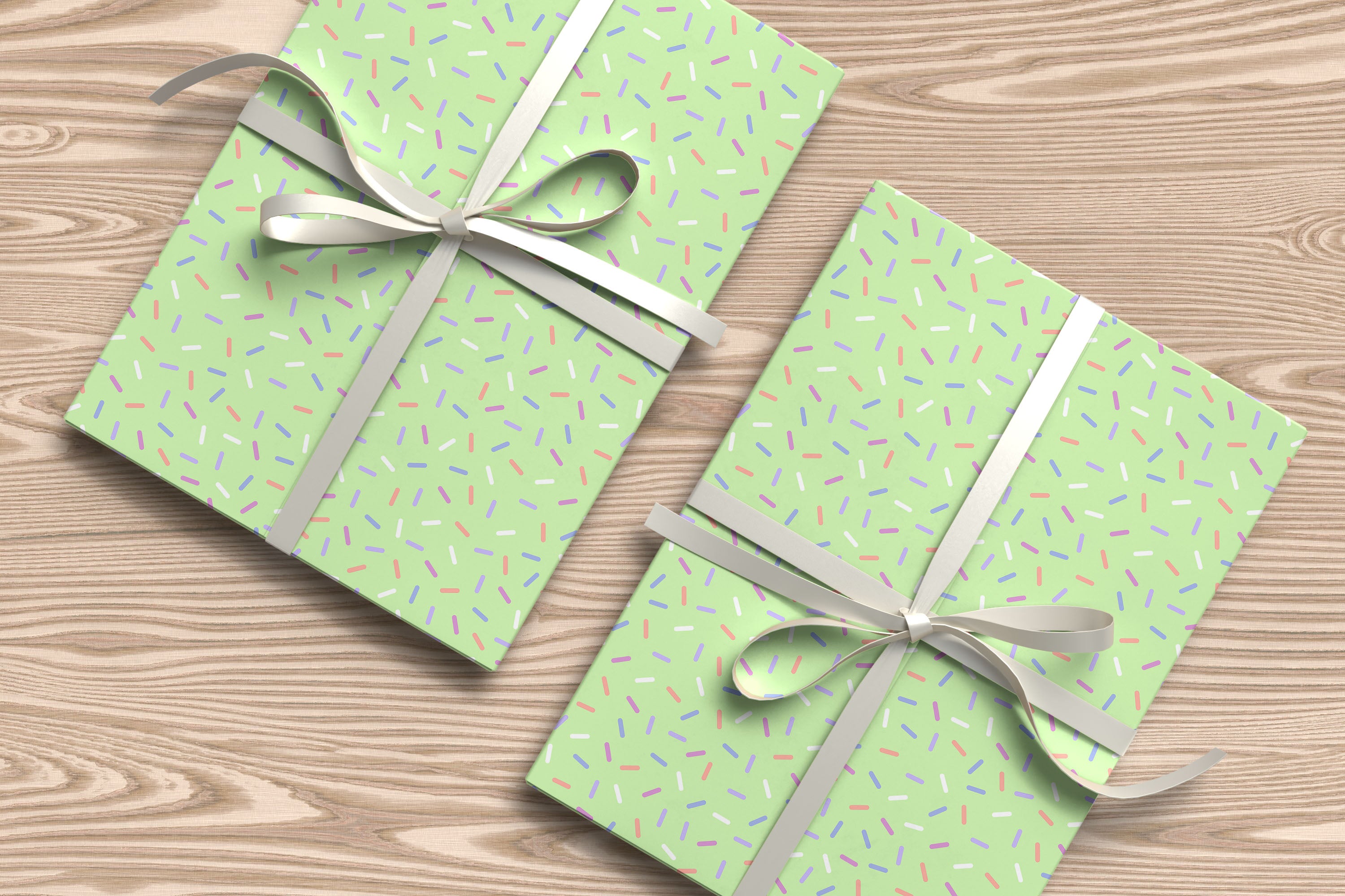 Green Sprinkle Wrapping Paper – Fun Pastel Gift Wrap Sheet for Birthdays & Celebrations