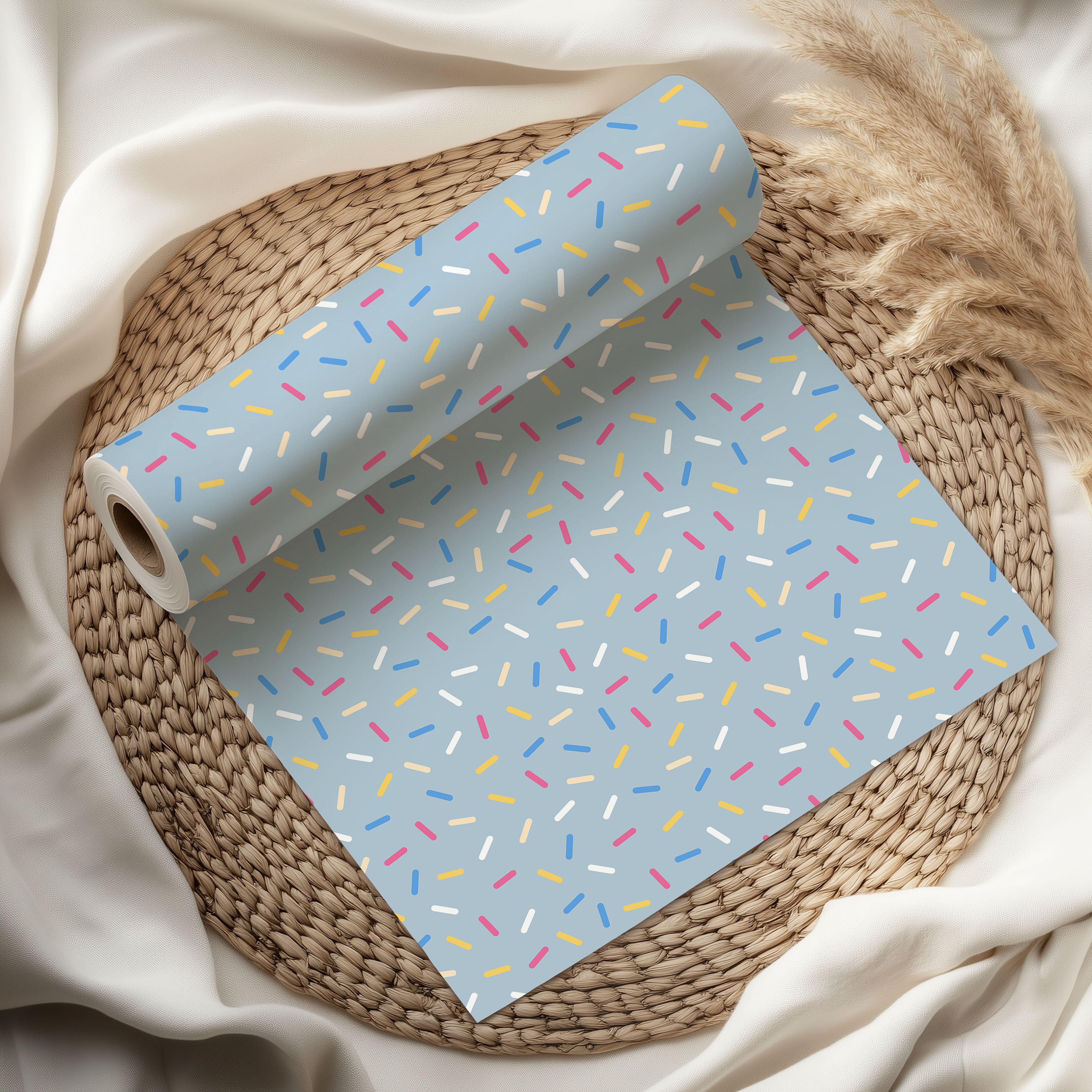 Light Blue Sprinkle Wrapping Paper – Fun Pastel Gift Wrap Sheet for Birthdays & Celebrations