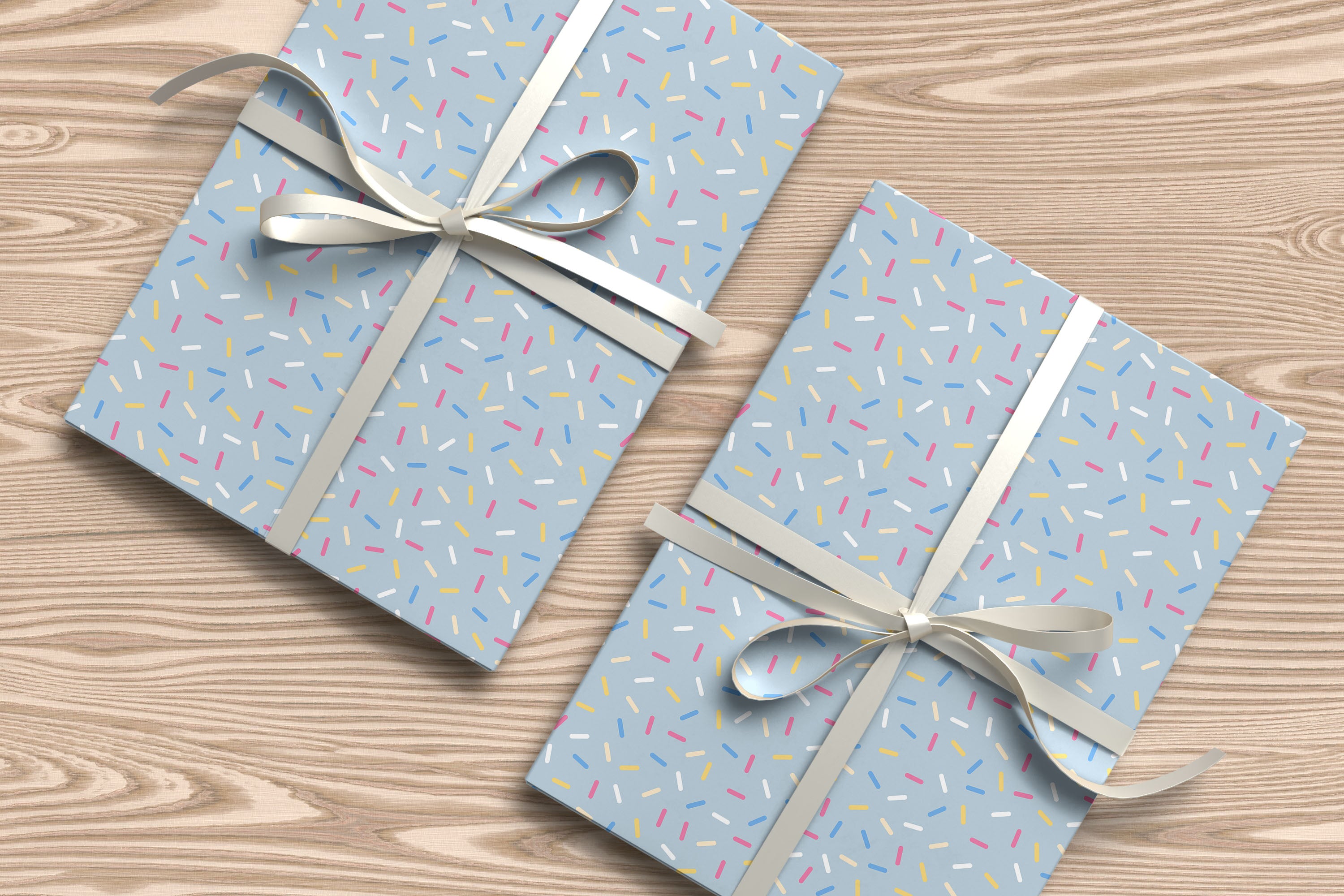 Light Blue Sprinkle Wrapping Paper – Fun Pastel Gift Wrap Sheet for Birthdays & Celebrations
