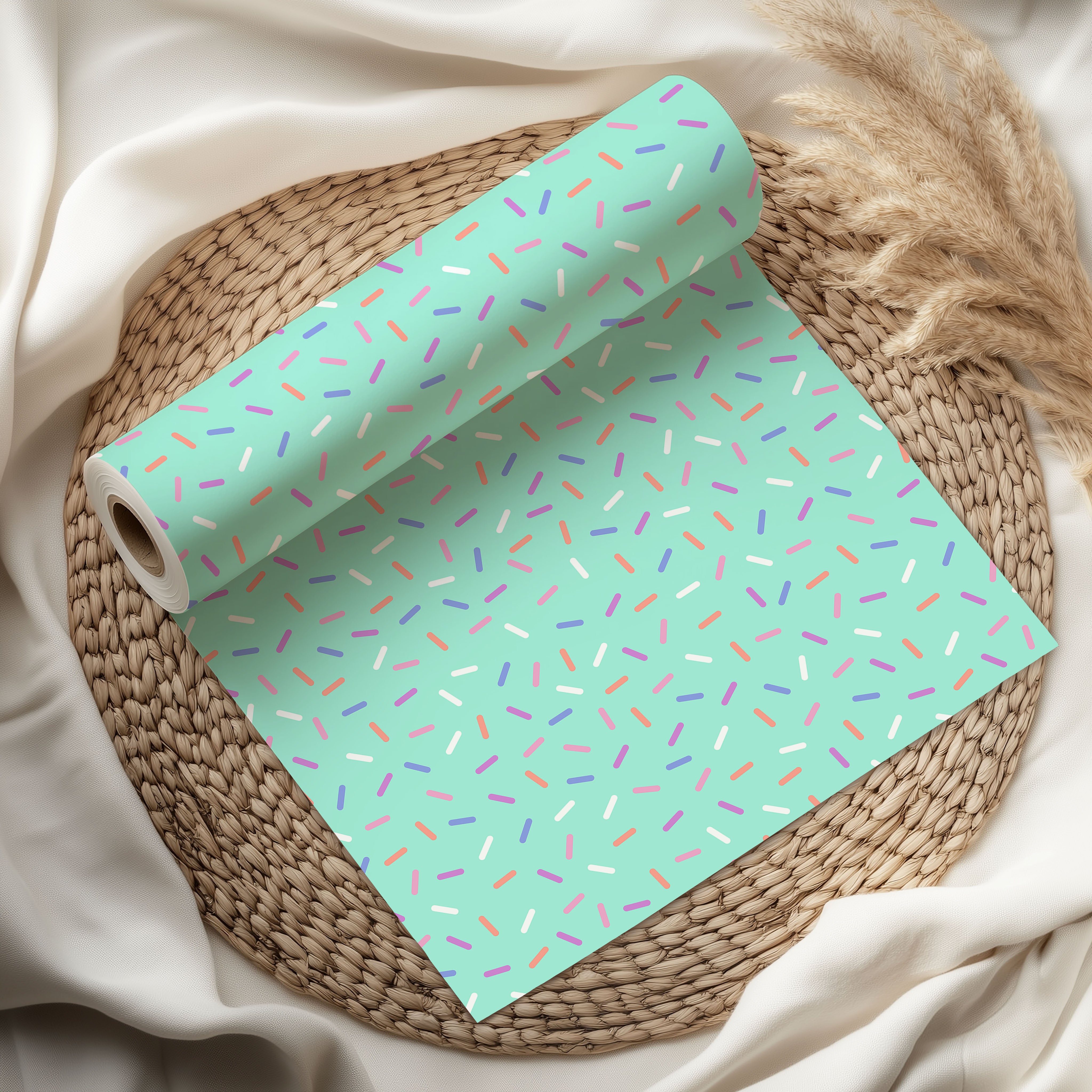 Mint Sprinkle Wrapping Paper – Fun Pastel Gift Wrap Sheet for Birthdays & Celebrations