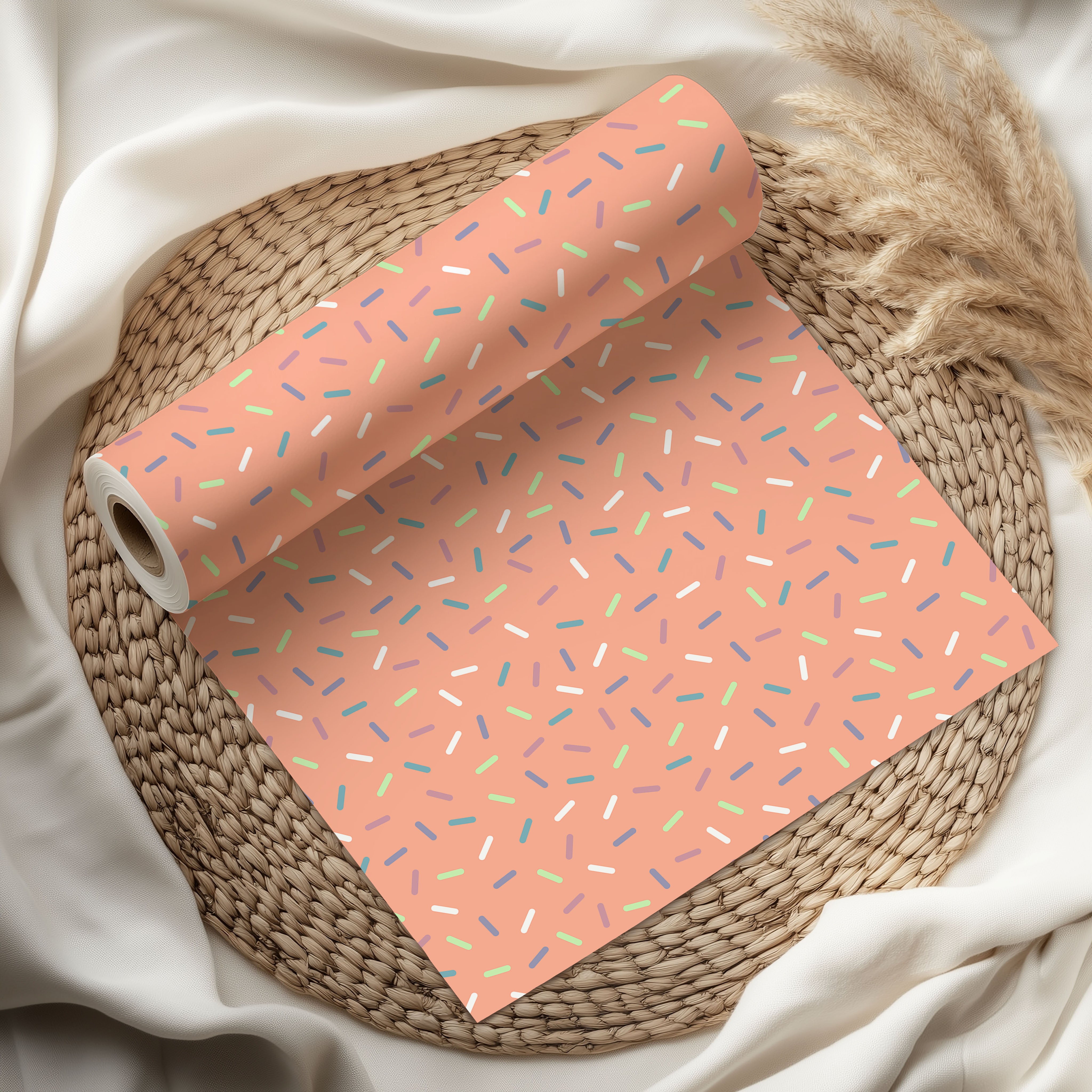 Orange Sprinkle Wrapping Paper – Fun Pastel Gift Wrap Sheet for Birthdays & Celebrations
