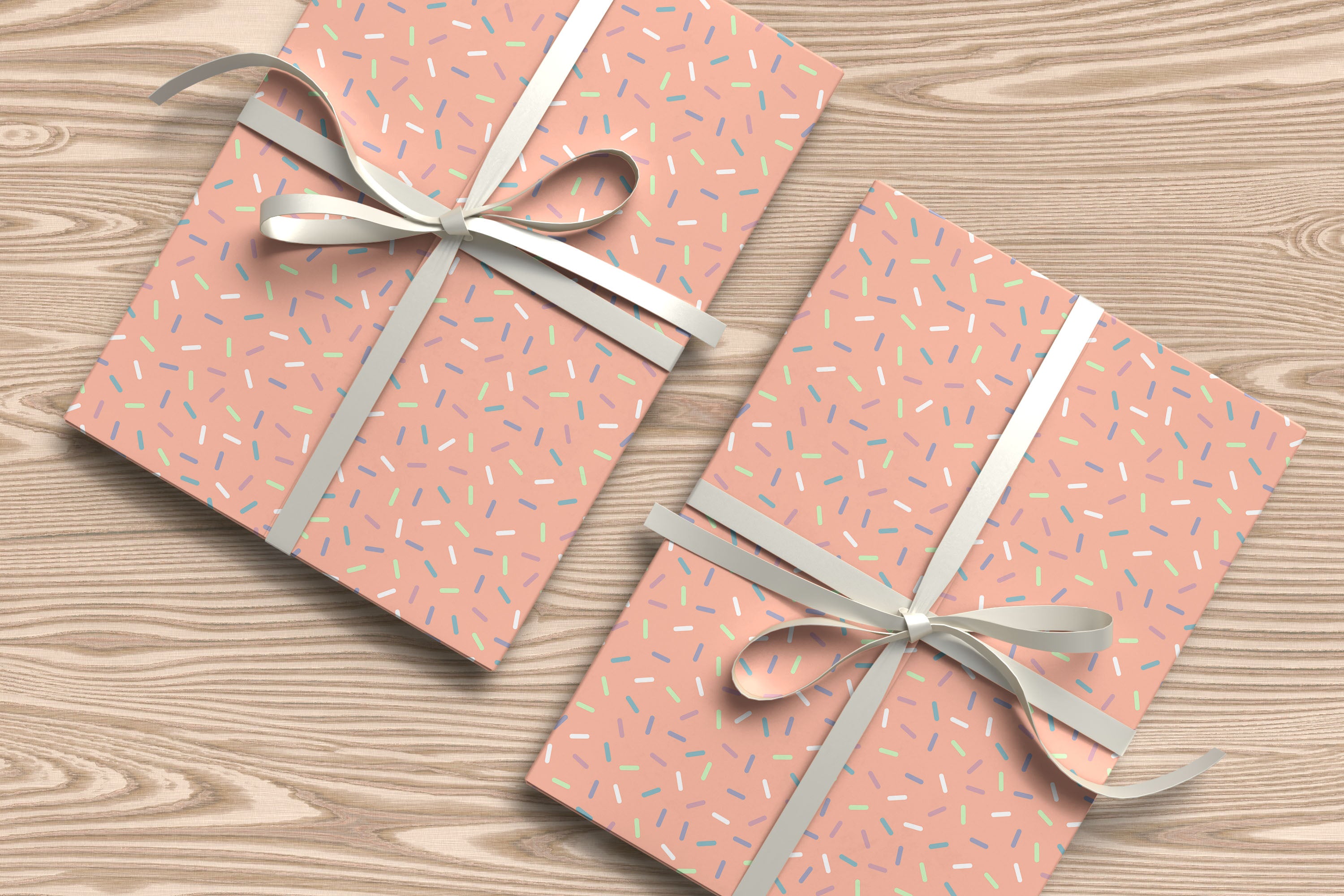 Orange Sprinkle Wrapping Paper – Fun Pastel Gift Wrap Sheet for Birthdays & Celebrations