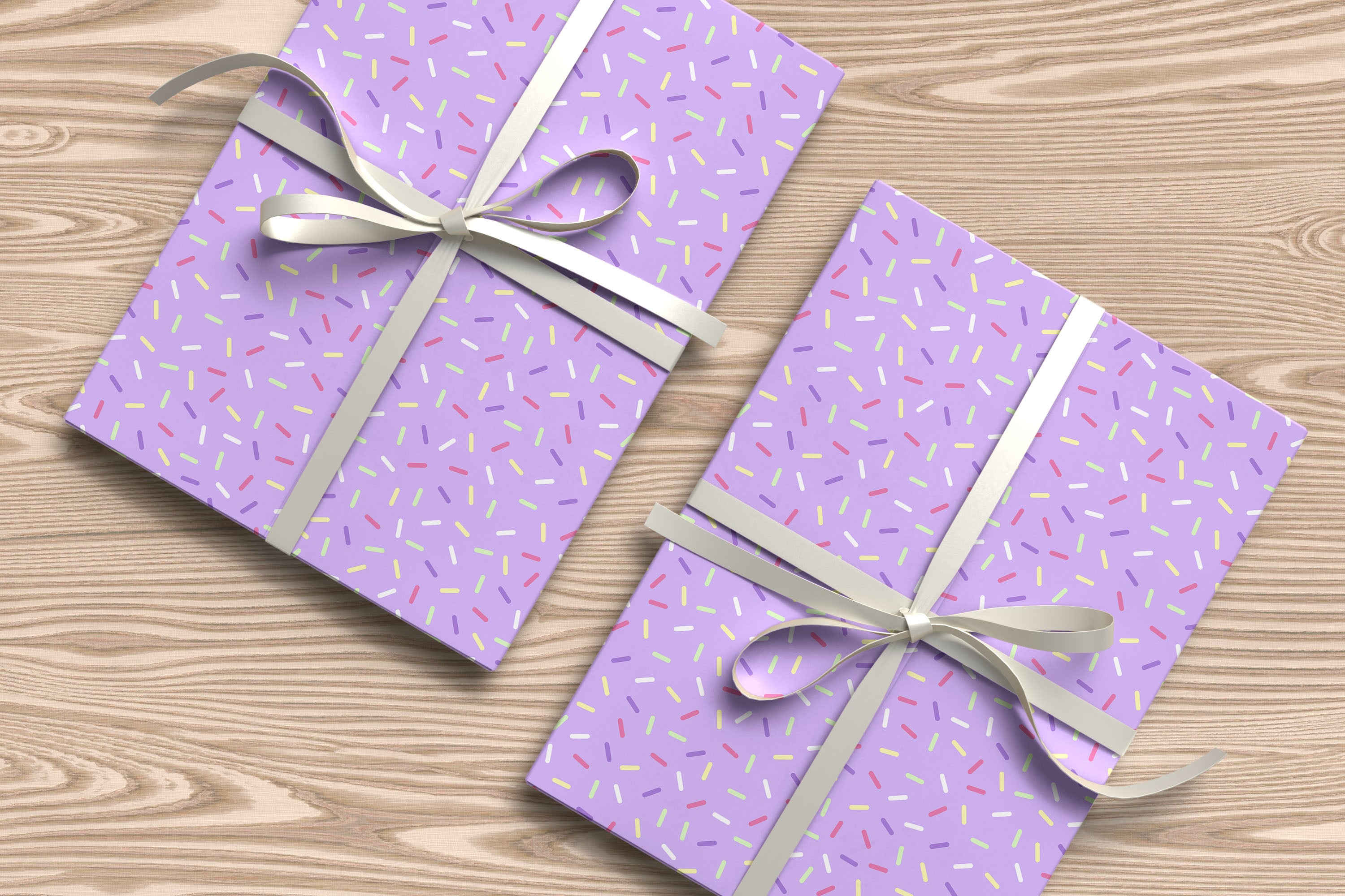 Purple Sprinkle Wrapping Paper – Fun Pastel Gift Wrap Sheet for Birthdays & Celebrations