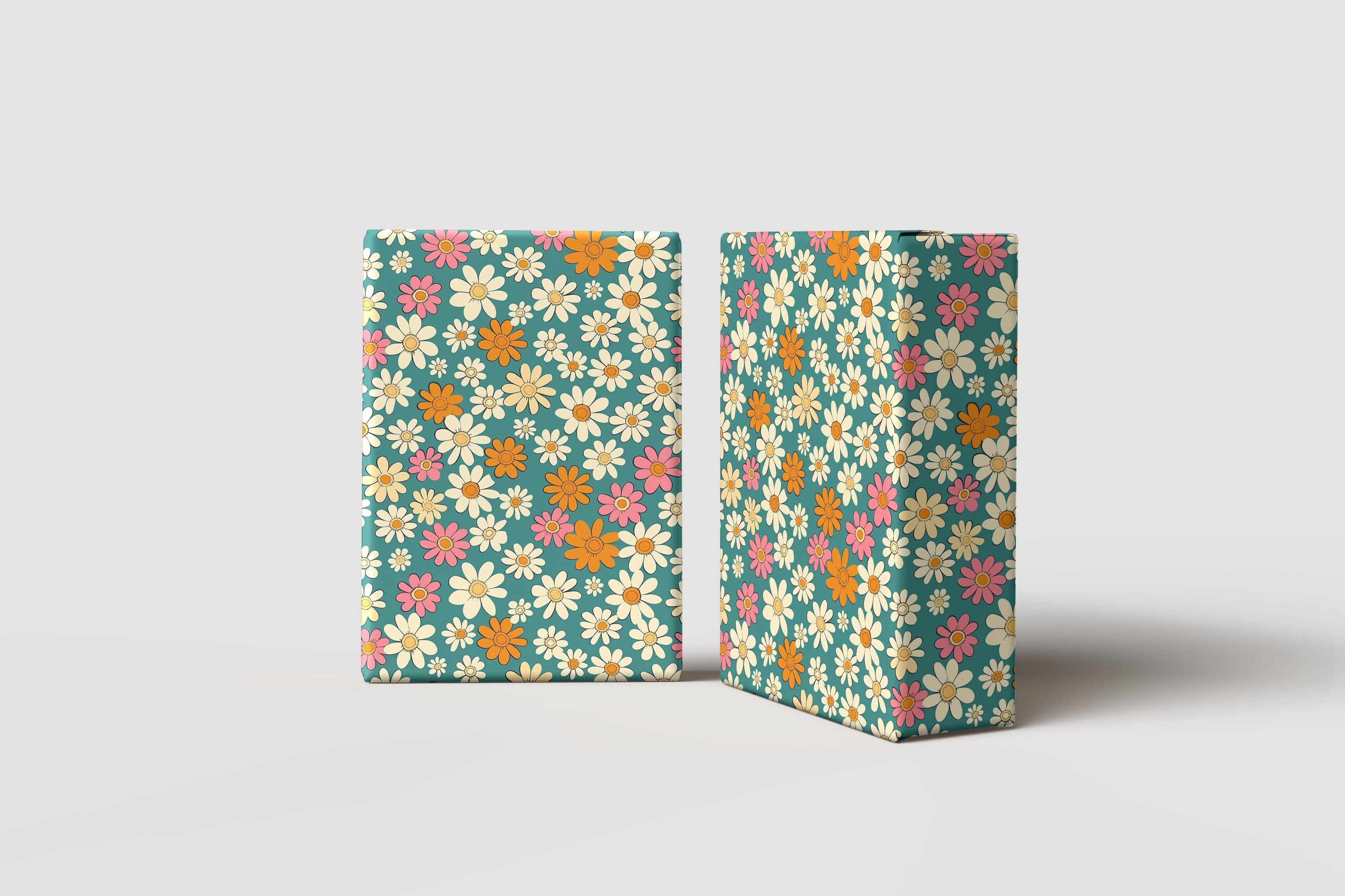 Vintage Daisy Floral Wrapping Paper – Retro Pink, Orange & Cream Gift Wrap