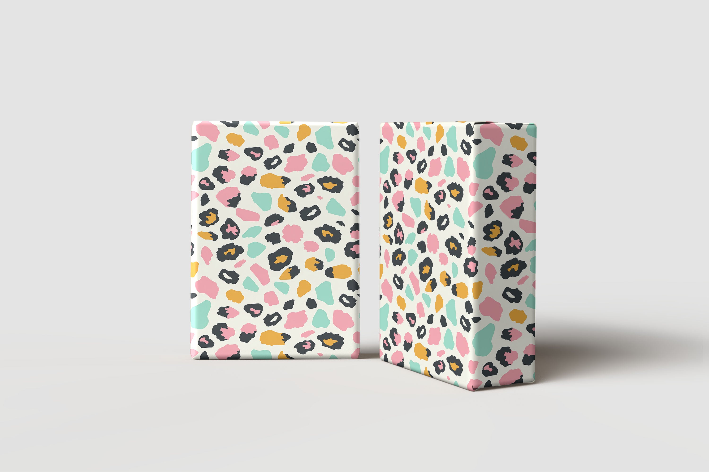 Leopard Print Wrapping Paper – Pastel Pink, Mint & Mustard Cheetah Gift Wrap on Cream