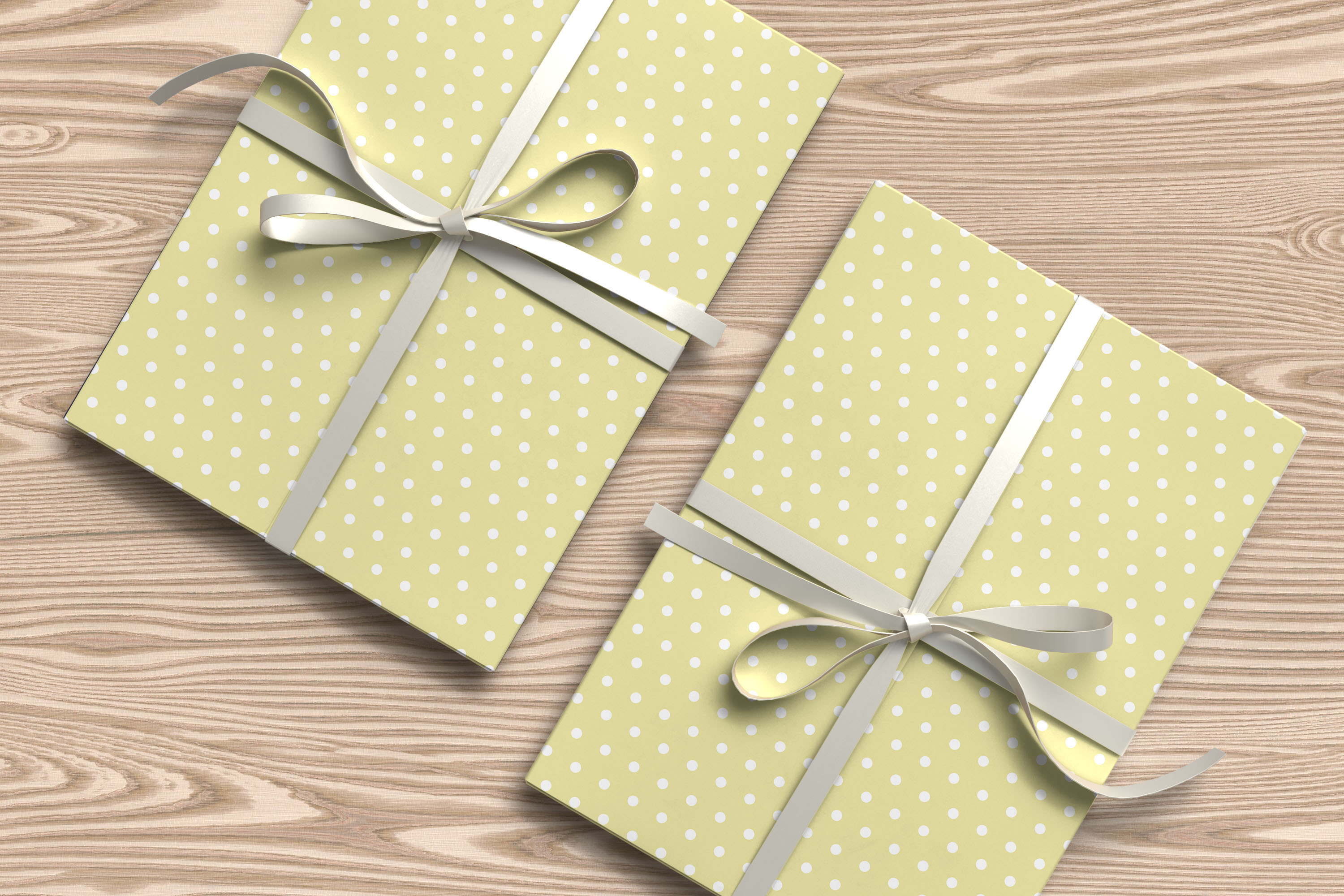 Yellow & Navy Floral Wrapping Paper – Minimal Abstract Gift Wrap with White Background