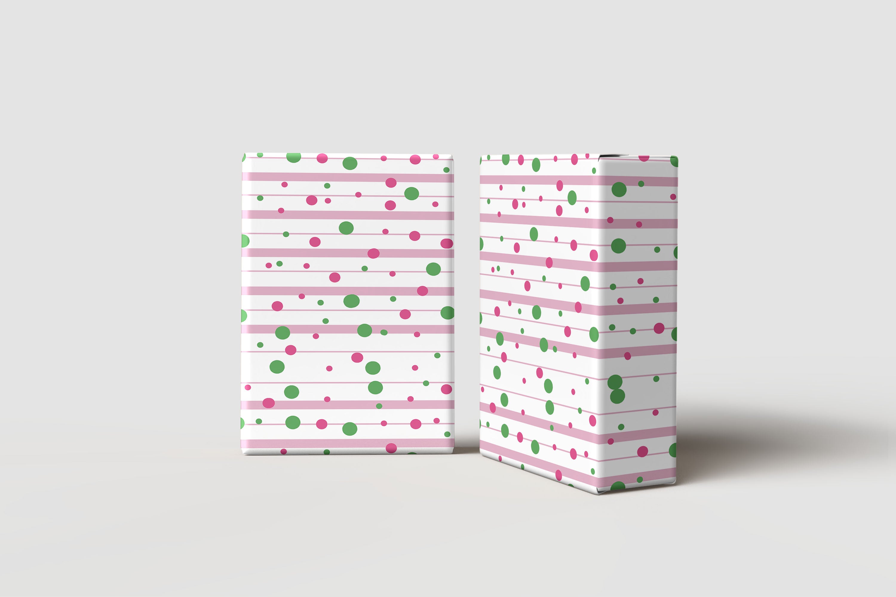Pink and Green Polka Dot Stripe Wrapping Paper – Playful Gift Wrap for Birthdays and Celebrations