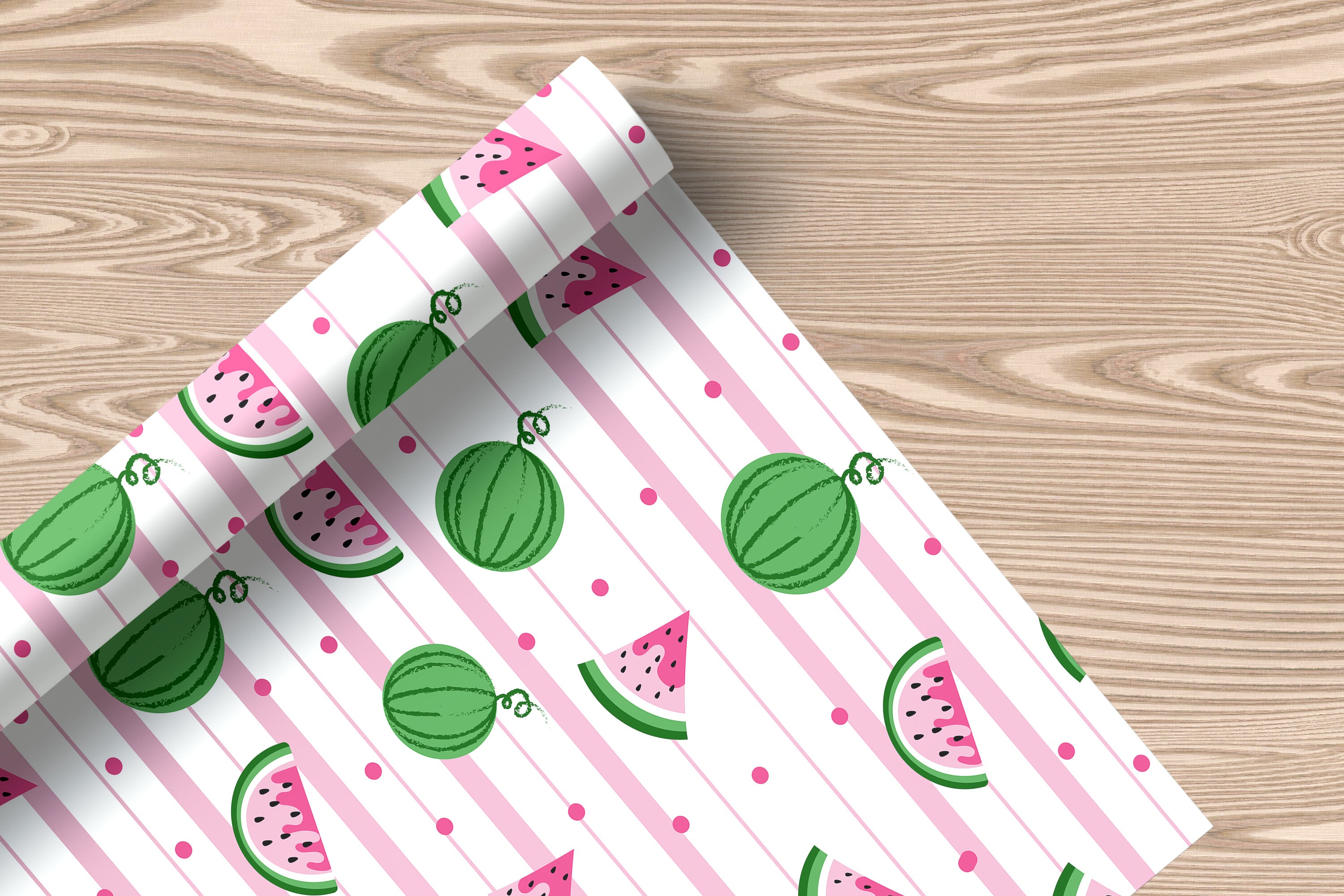 Watermelon Stripe Wrapping Paper – Fun Summer Fruit Gift Wrap for Parties & Birthdays