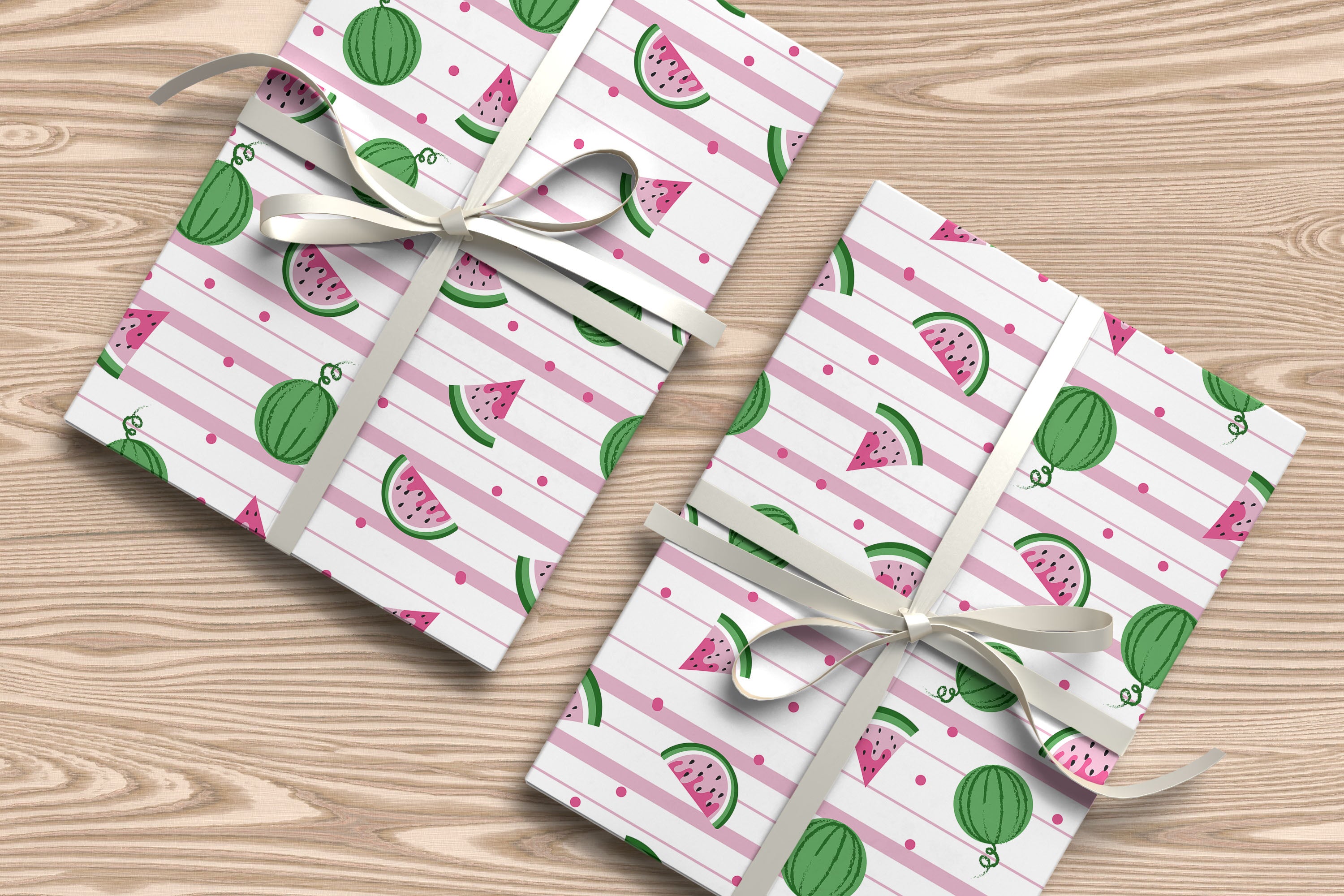 Watermelon Stripe Wrapping Paper – Fun Summer Fruit Gift Wrap for Parties & Birthdays