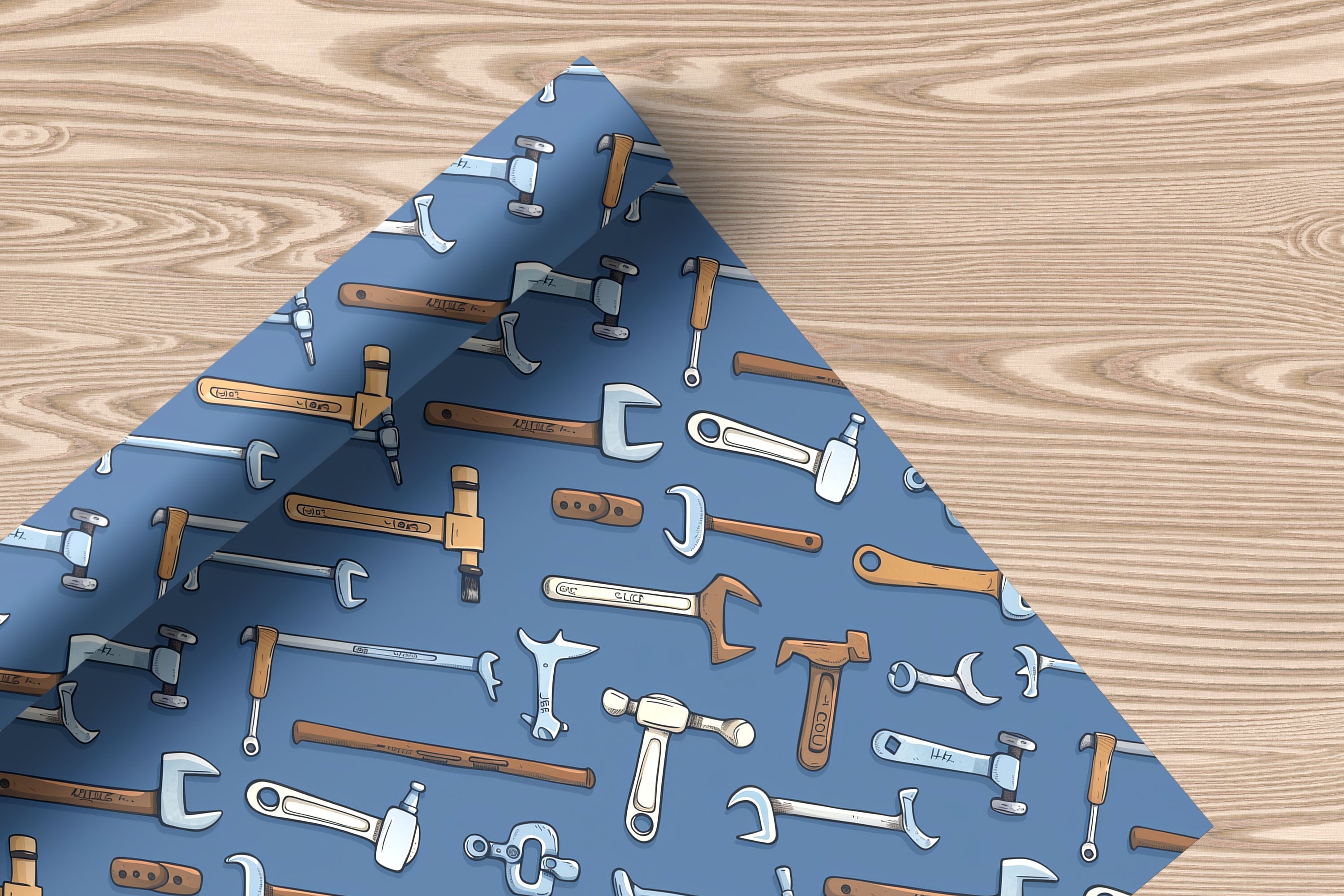 Tool Pattern Wrapping Paper – Blue Background Gift Wrap for DIY Fans, Father’s Day, or Handyman Gifts