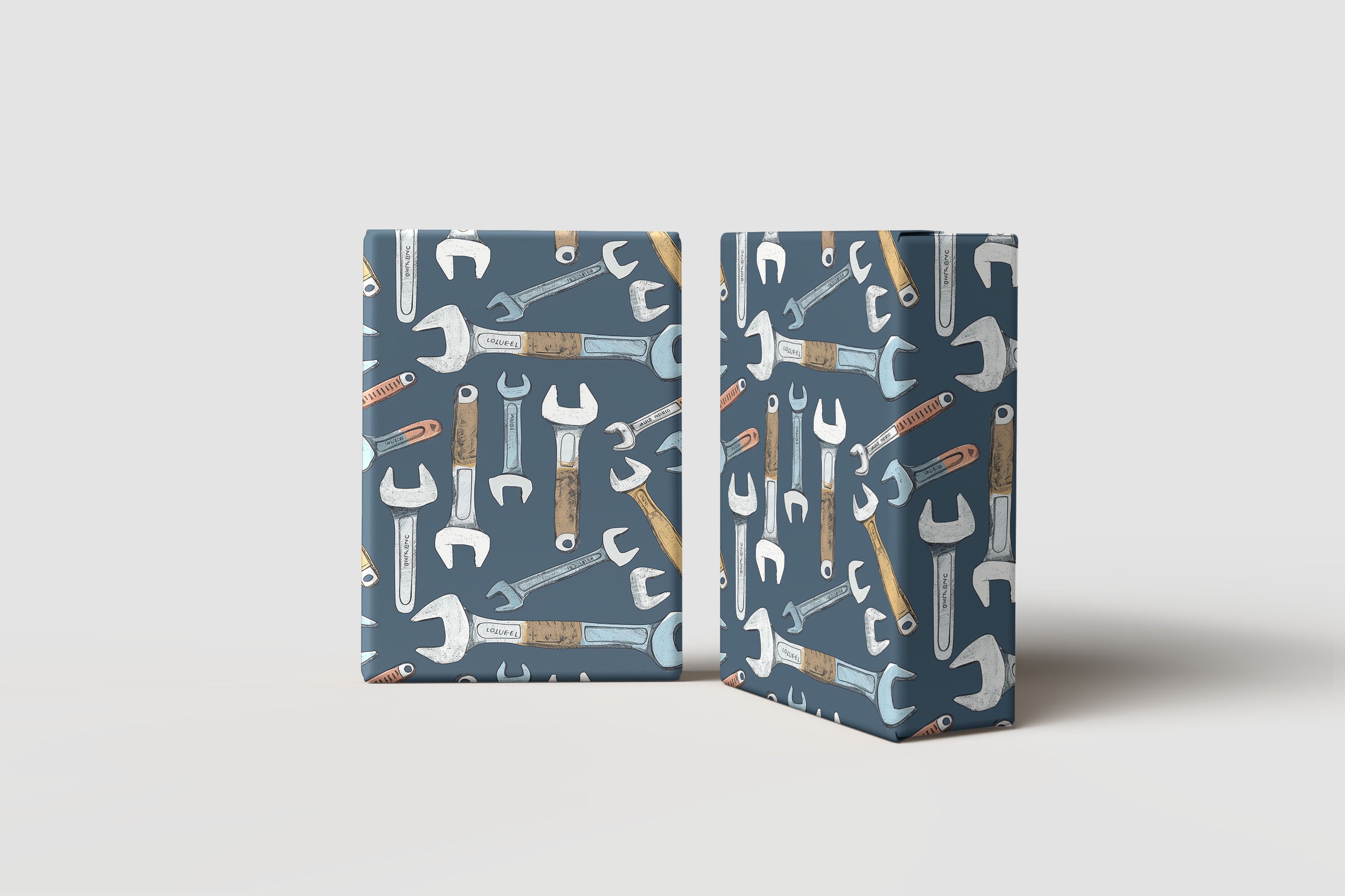 Spanner Tool Wrapping Paper – Illustrated Wrench Pattern Gift Wrap for Father’s Day or DIY Enthusiasts