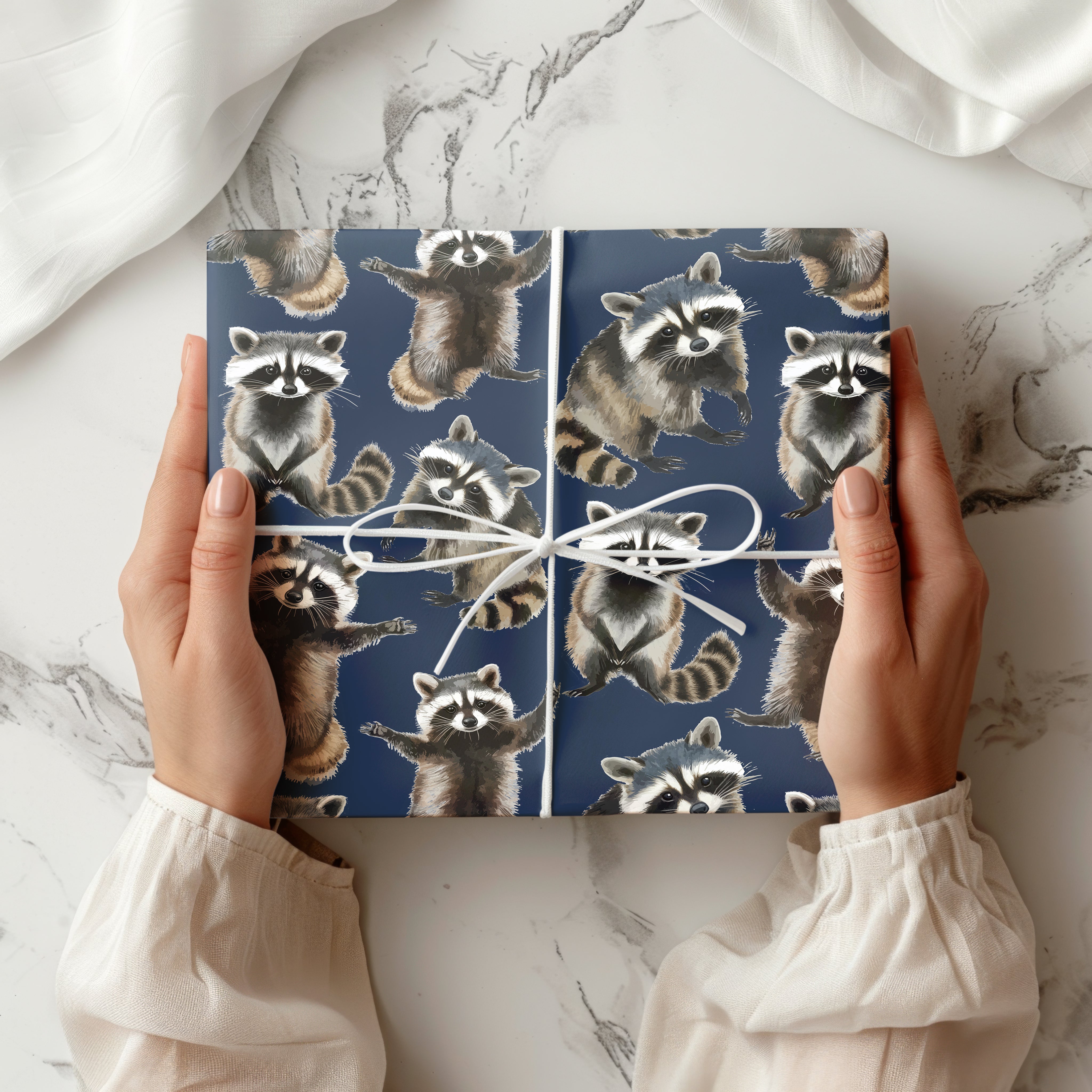 Raccoon Wrapping Paper – Adorable Woodland Animal Gift Wrap Multiple Colours