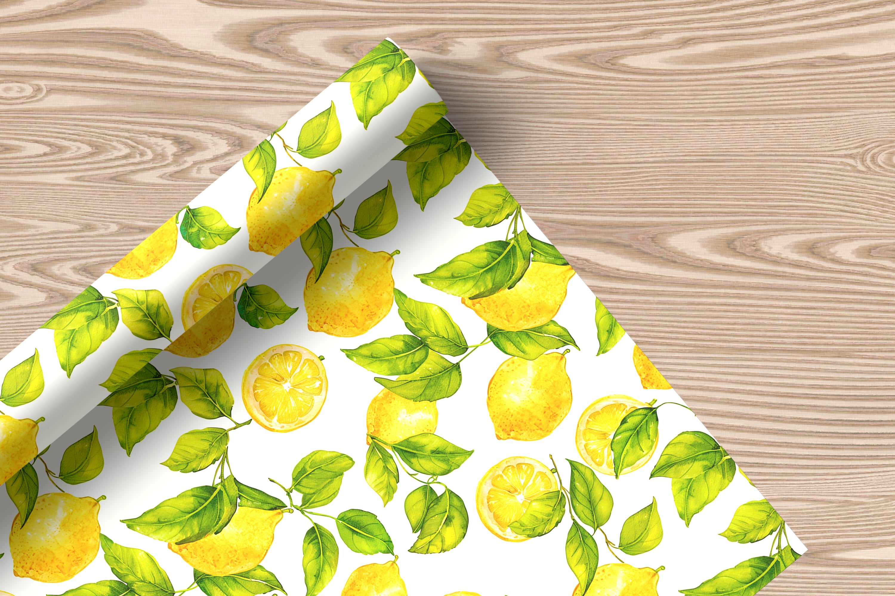Cute Lemon Wrapping Paper Sheet – Watercolour Gift Wrap for Summer Birthdays or Kitchen-Themed Gifts
