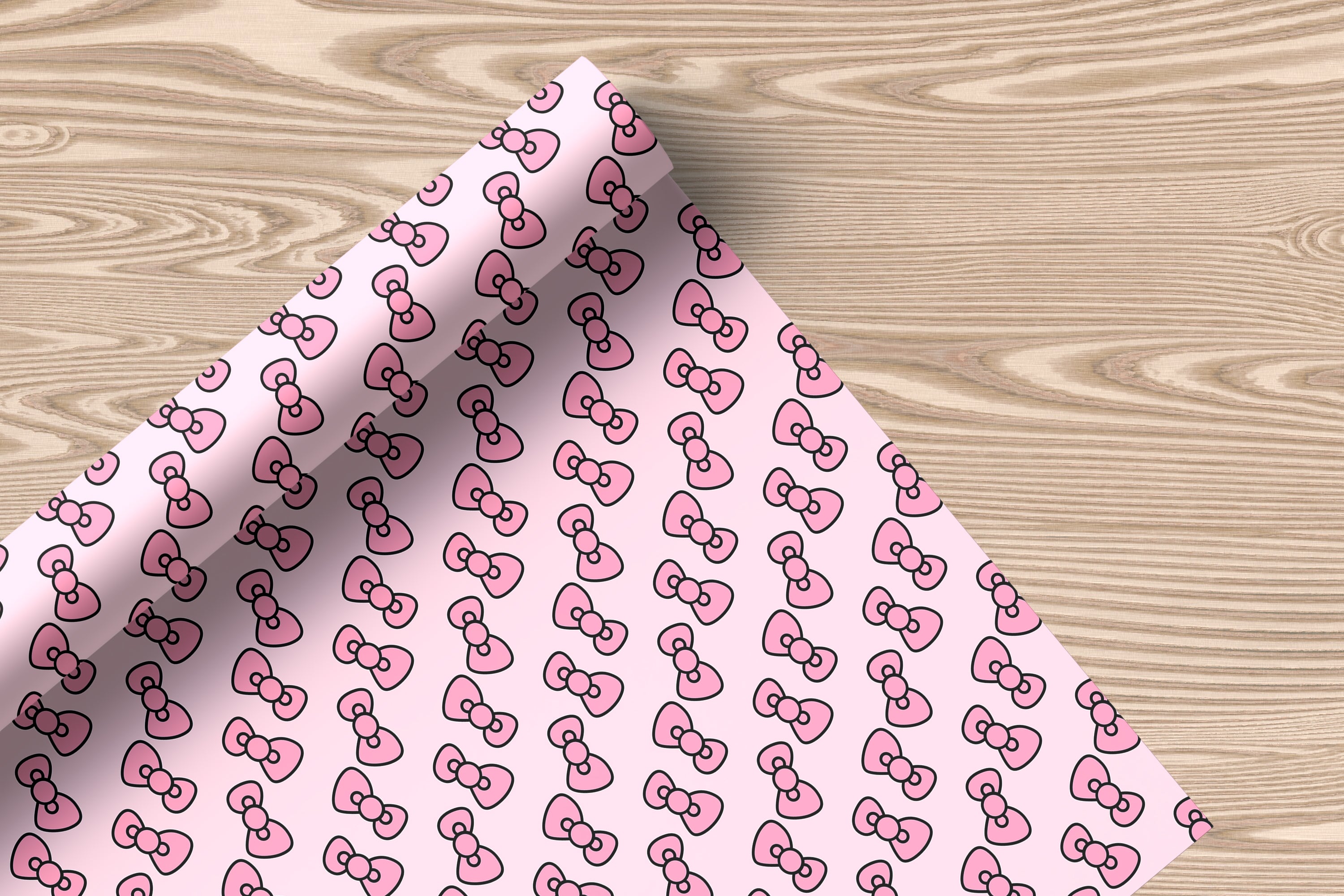 Cute Pink Bow Wrapping Paper Sheet – Adorable Gift Wrap for Girls' Birthdays, Baby Showers, or Parties, Pink