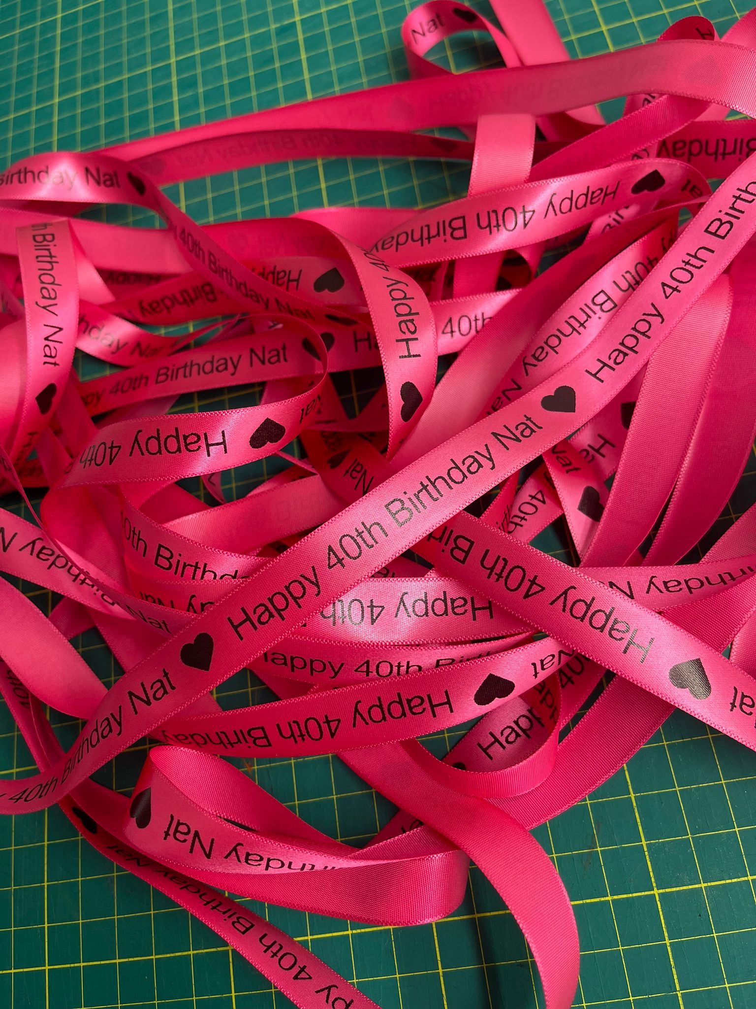 Personalised Printed Satin Ribbon with Foil