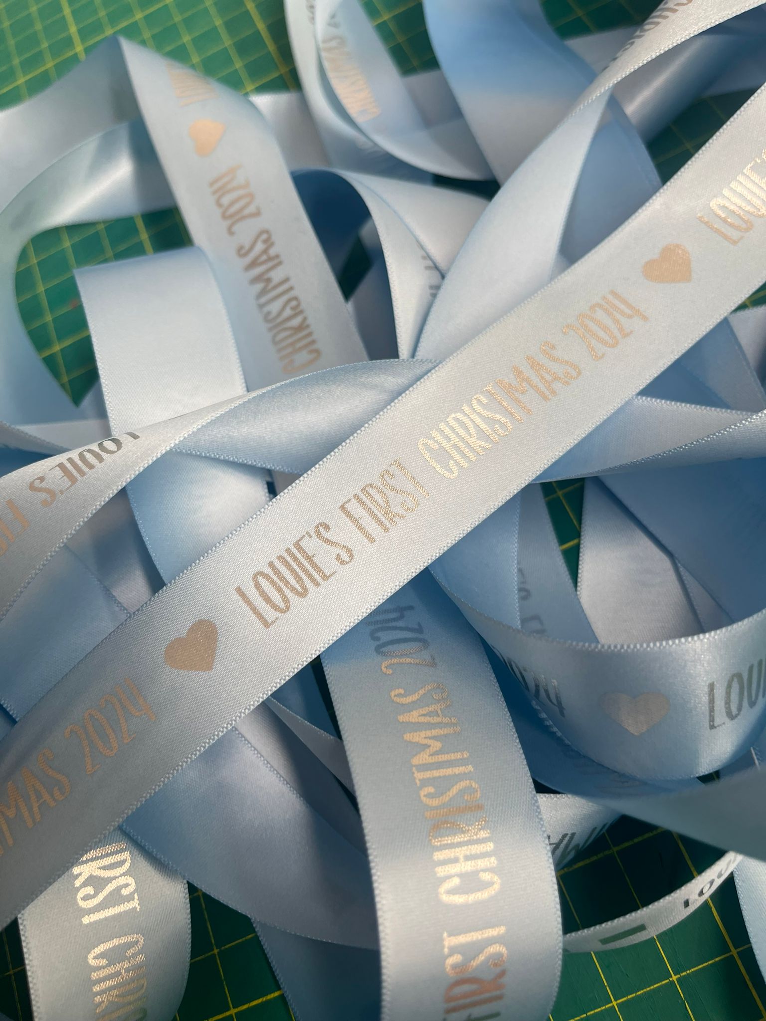 Personalised Printed Satin Ribbon with Foil