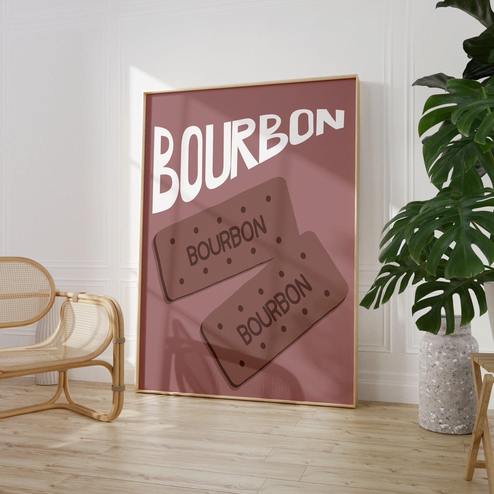 Bourbon Biscuit Print Dusky Rose - House of Binky