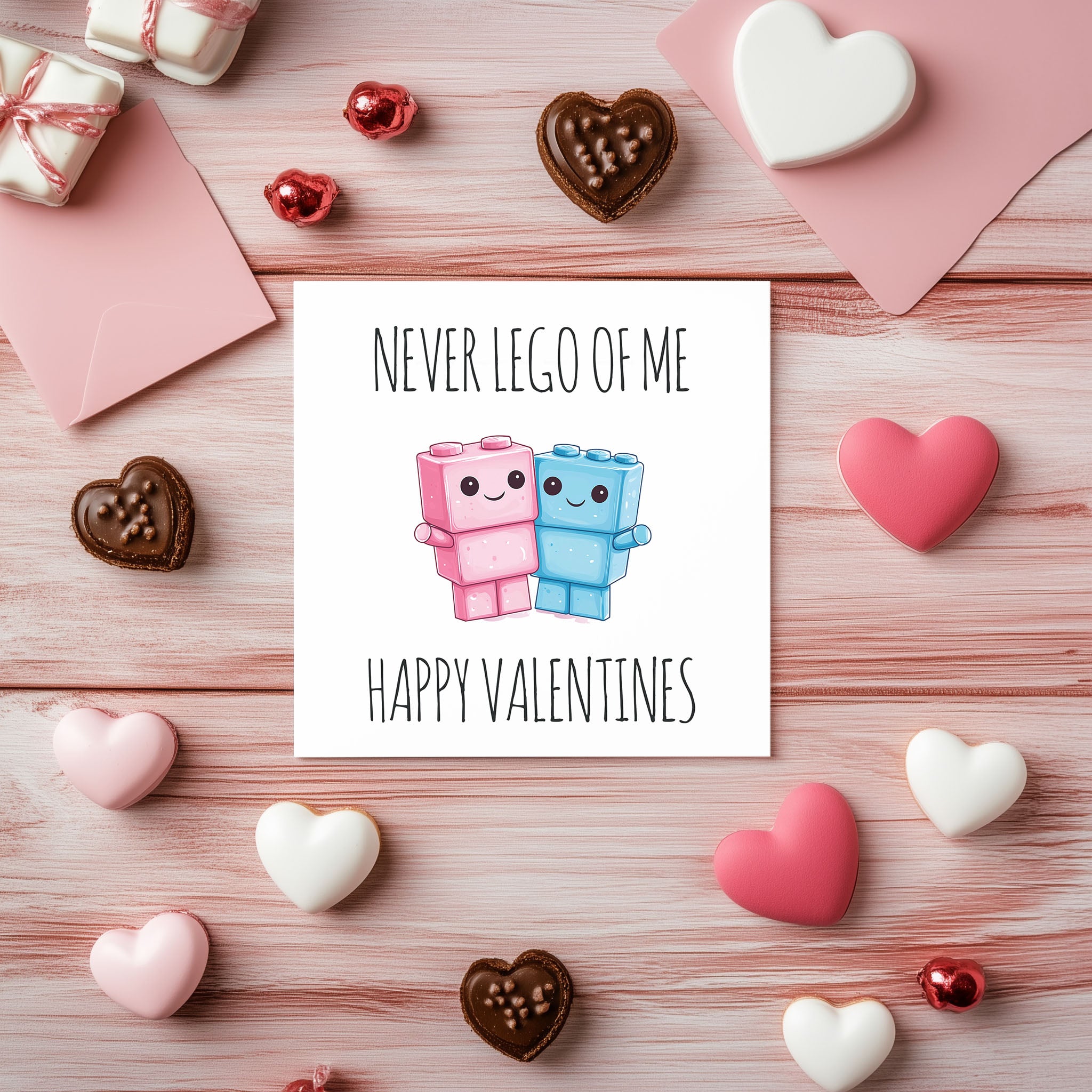 Never Lego Valentines Day Card 14.5cm Square Matte