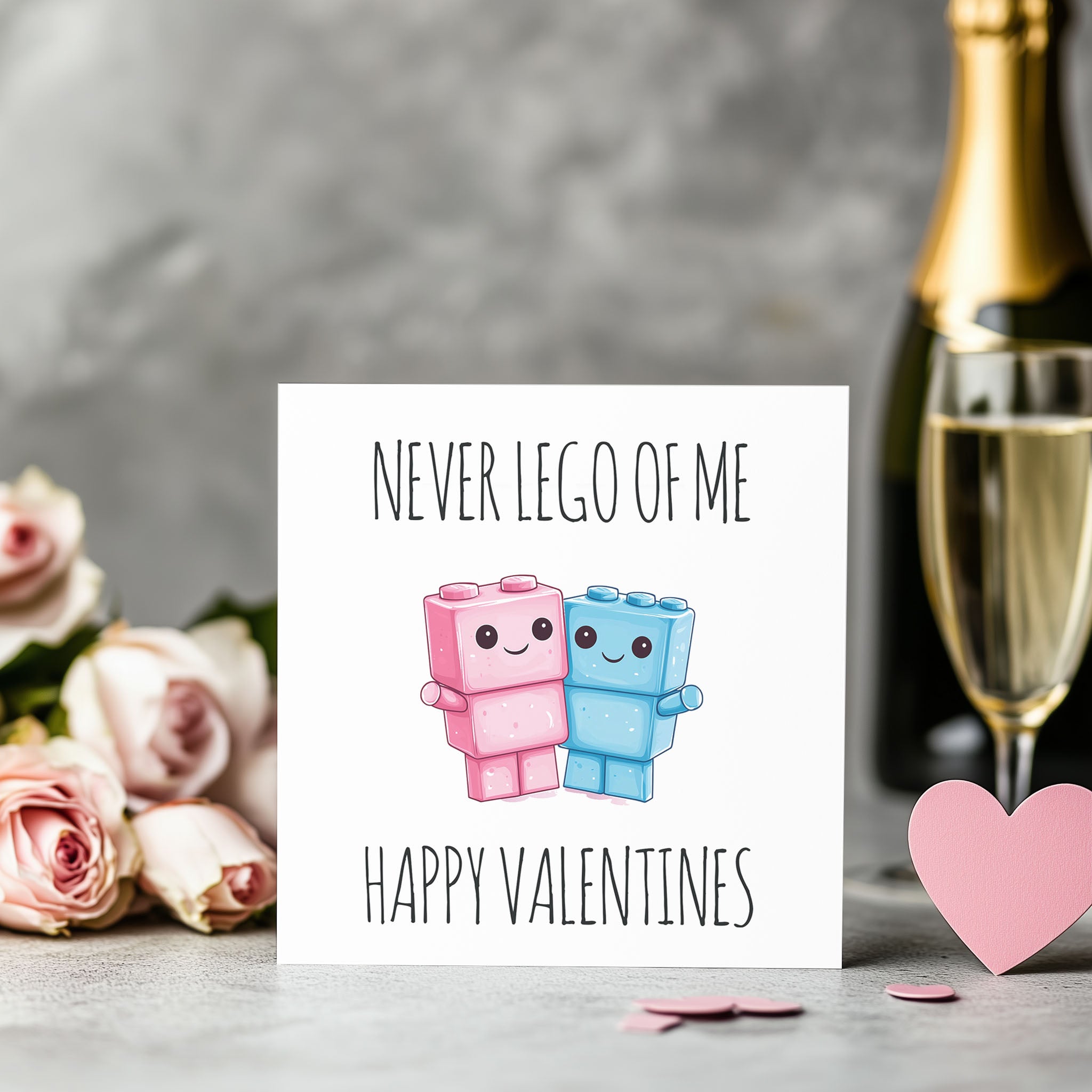 Never Lego Valentines Day Card 14.5cm Square Matte