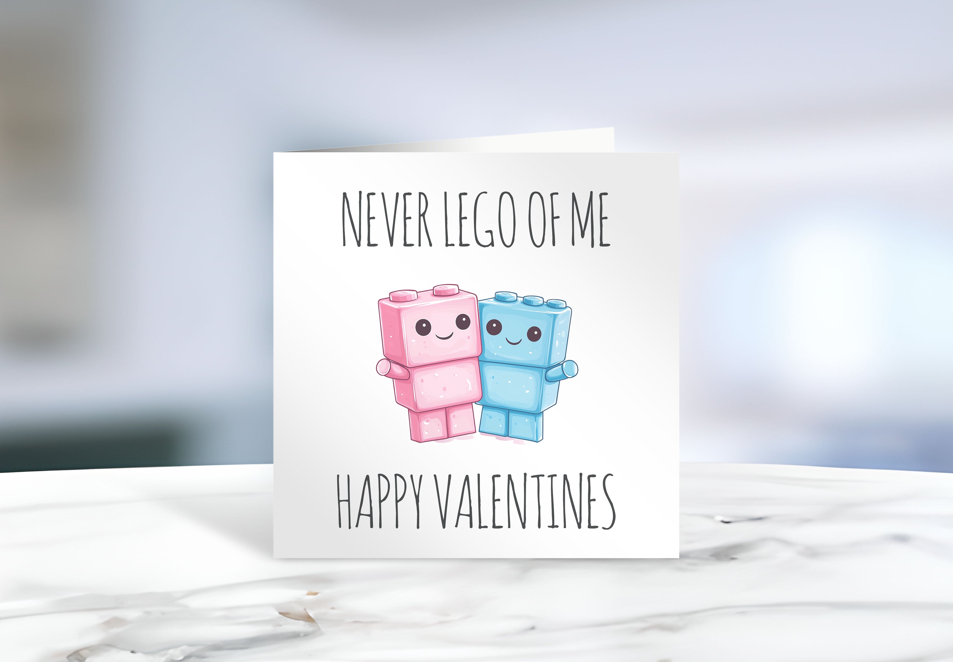 Never Lego Valentines Day Card 14.5cm Square Matte