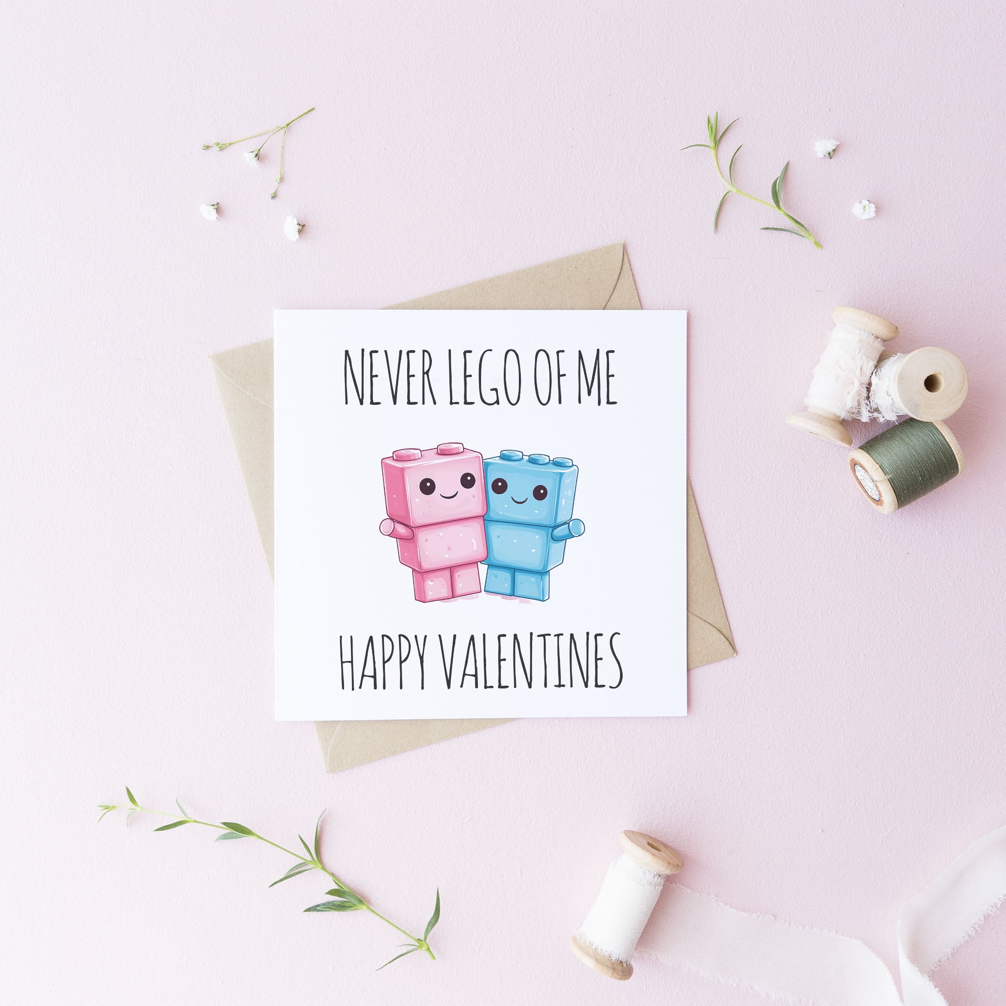 Never Lego Valentines Day Card 14.5cm Square Matte