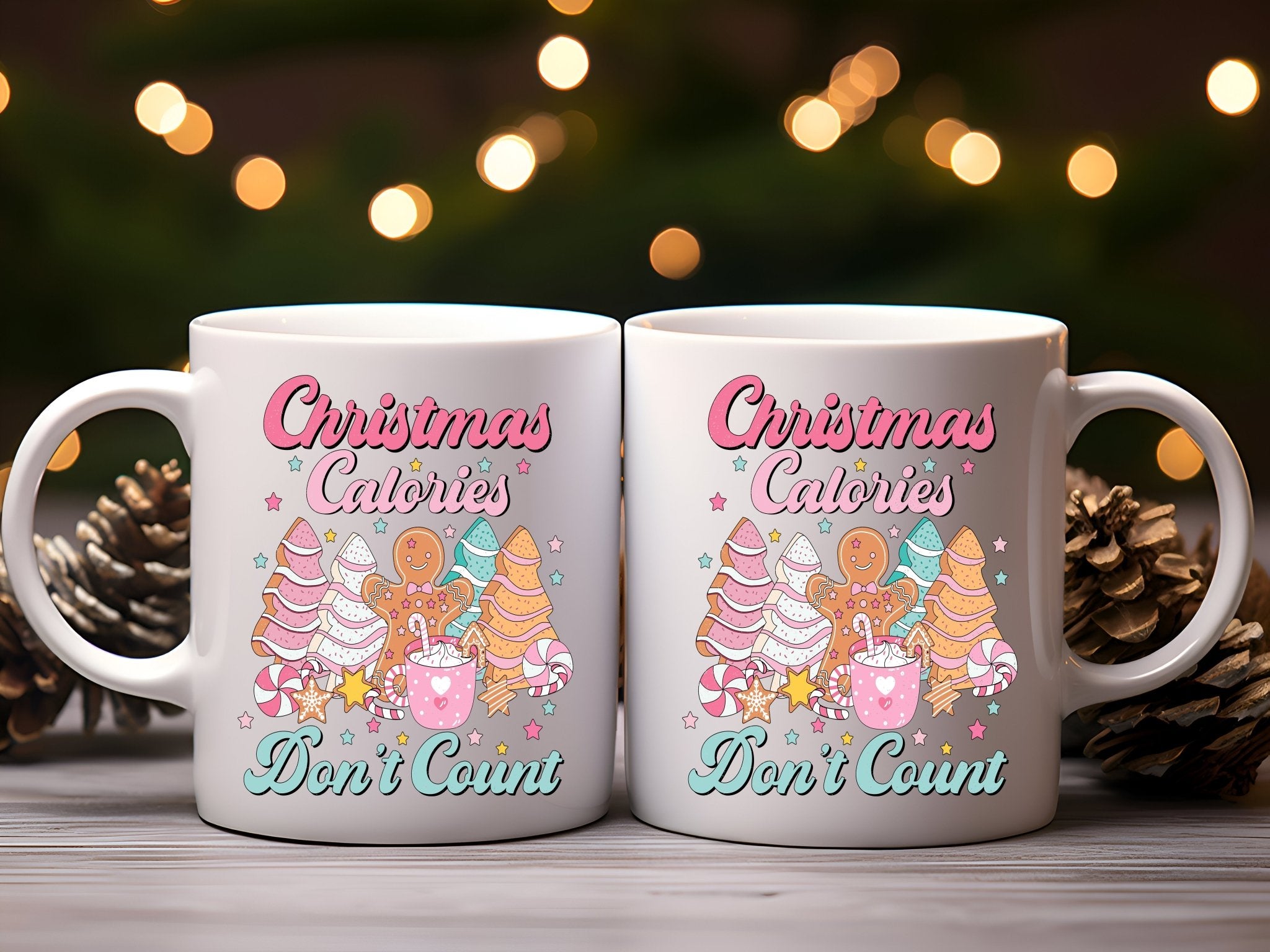 Christmas Calories Don't Count Funny Mug Christmas Themed Coffee Cup Xmas Gifts - House of Binky