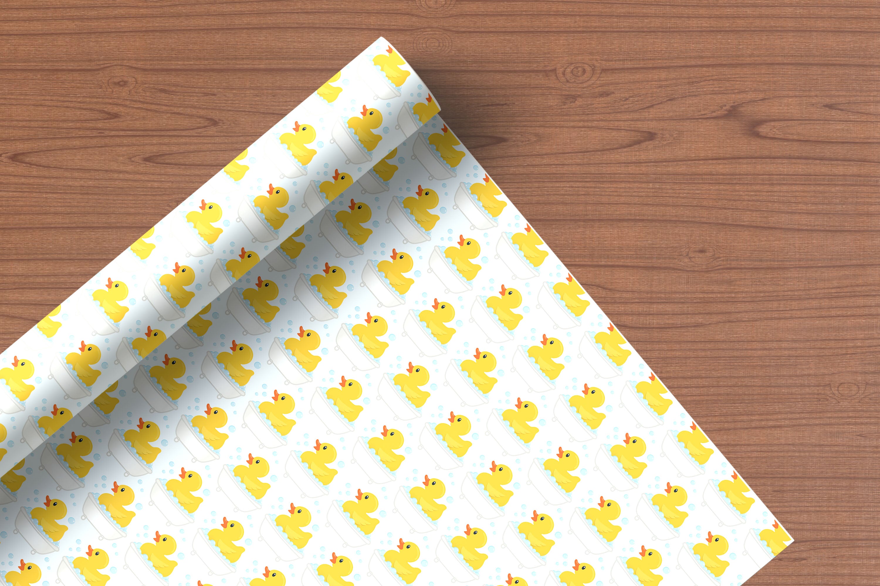 Yellow Rubber Duck Bathtub Gift Wrapping Paper Sheets – Pack of 2 50x70cm
