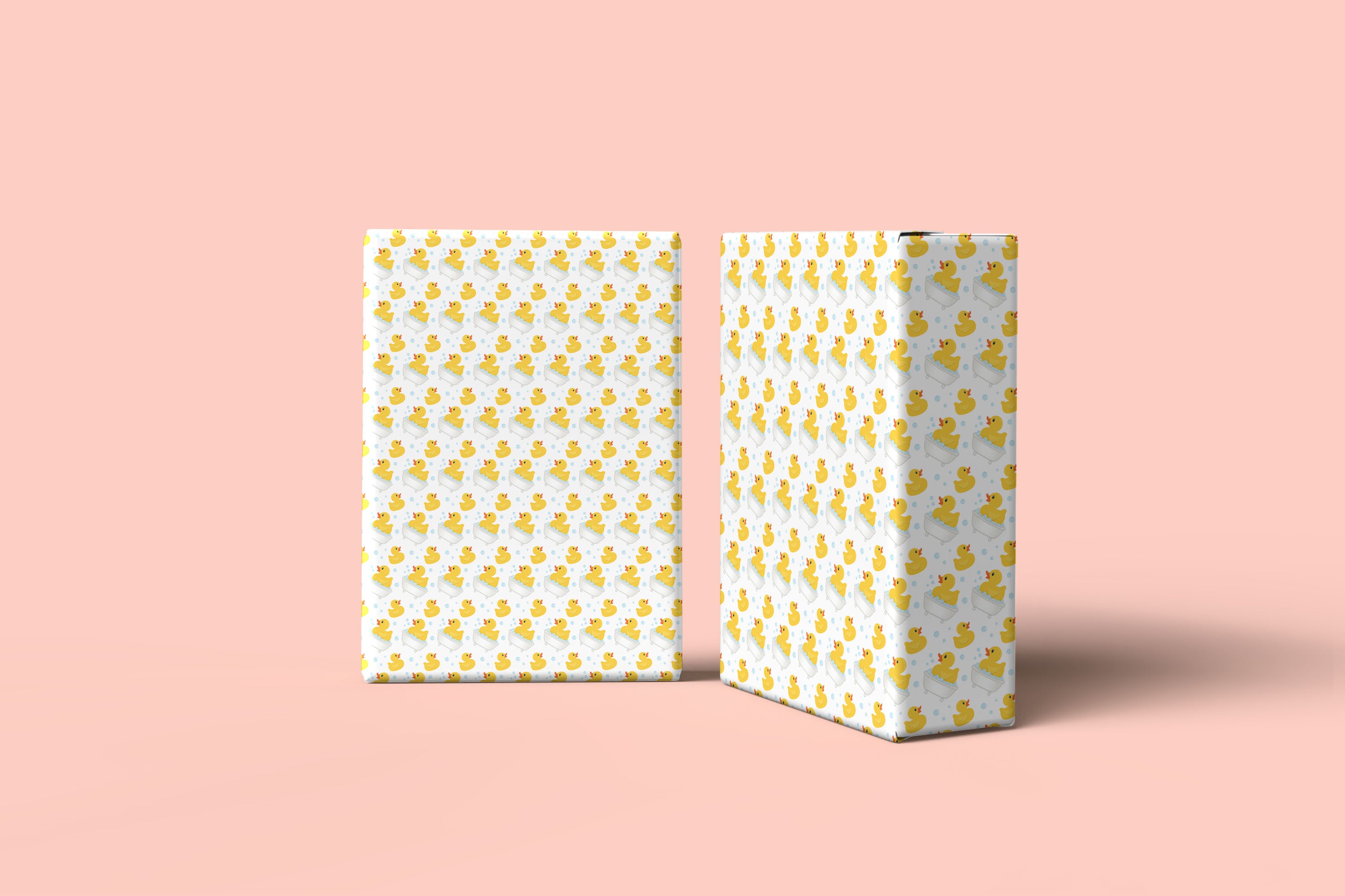 Rubber Ducks Bath Time Pattern Wrapping Paper Custom Printed Gift Wrap