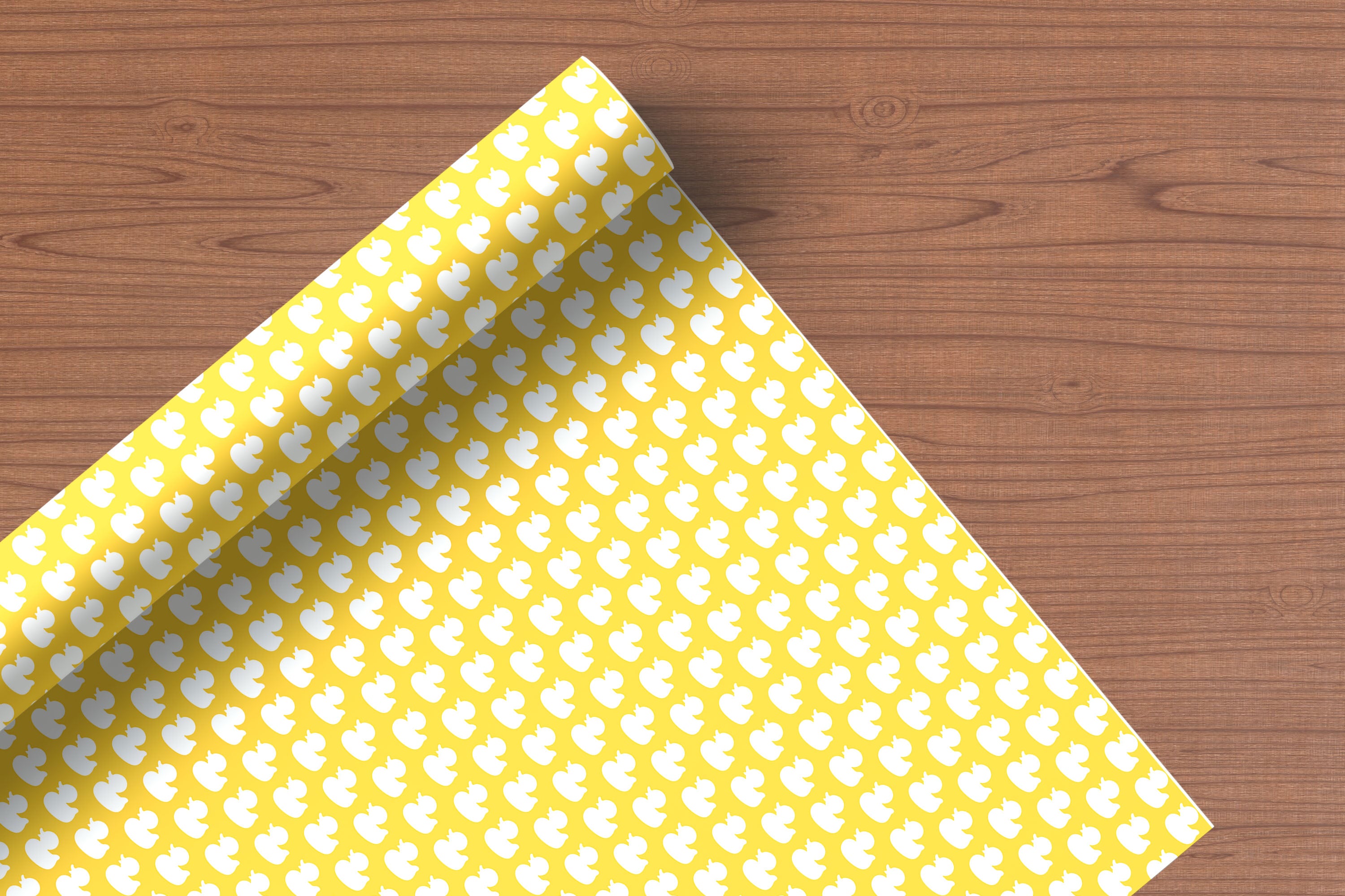 Yellow & White Duck Silhouette Gift Wrapping Paper Sheets – Pack of 2 50x70cm