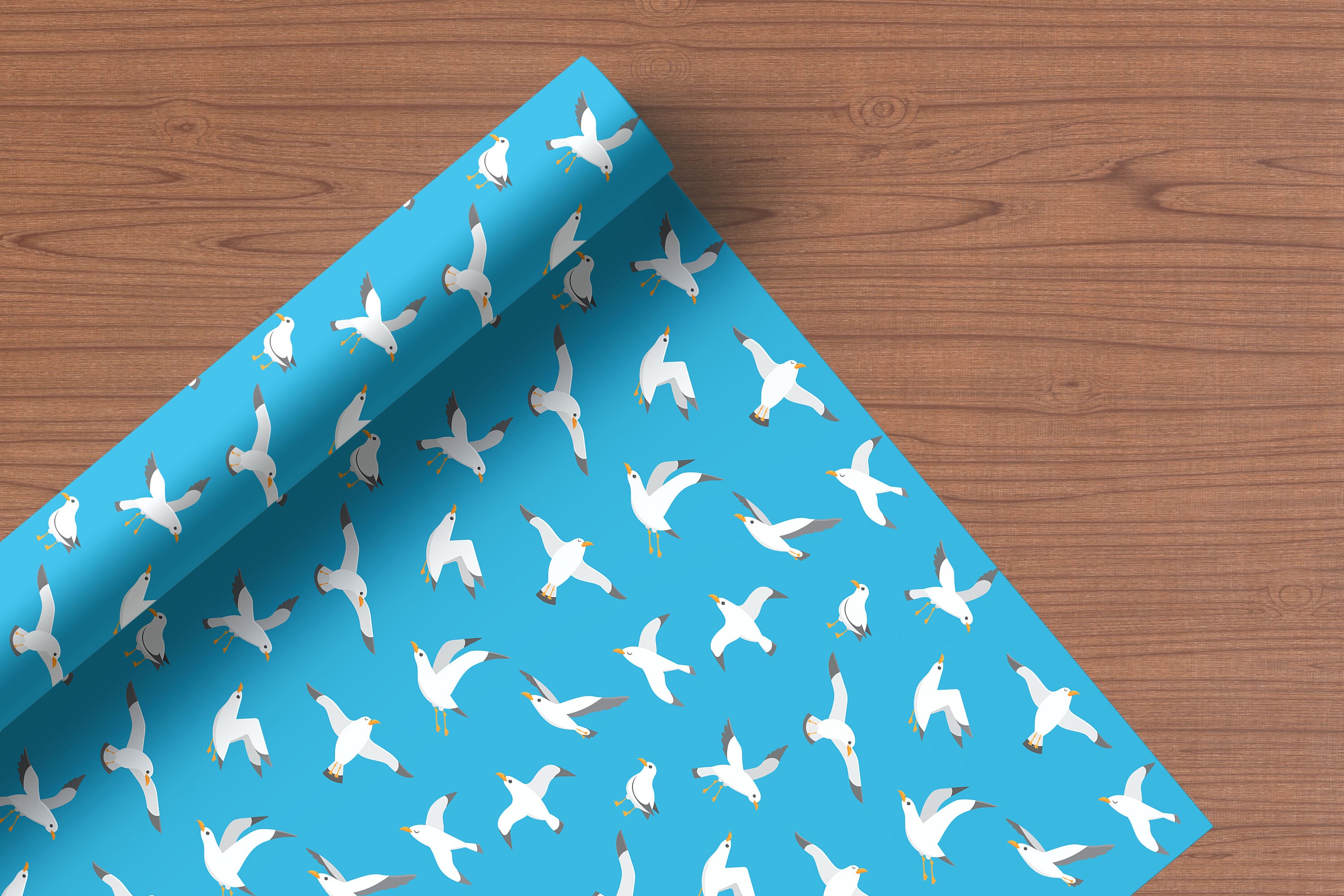 Blue Seagull Pattern Gift Wrapping Paper Sheets – Pack of 2 50x70cm