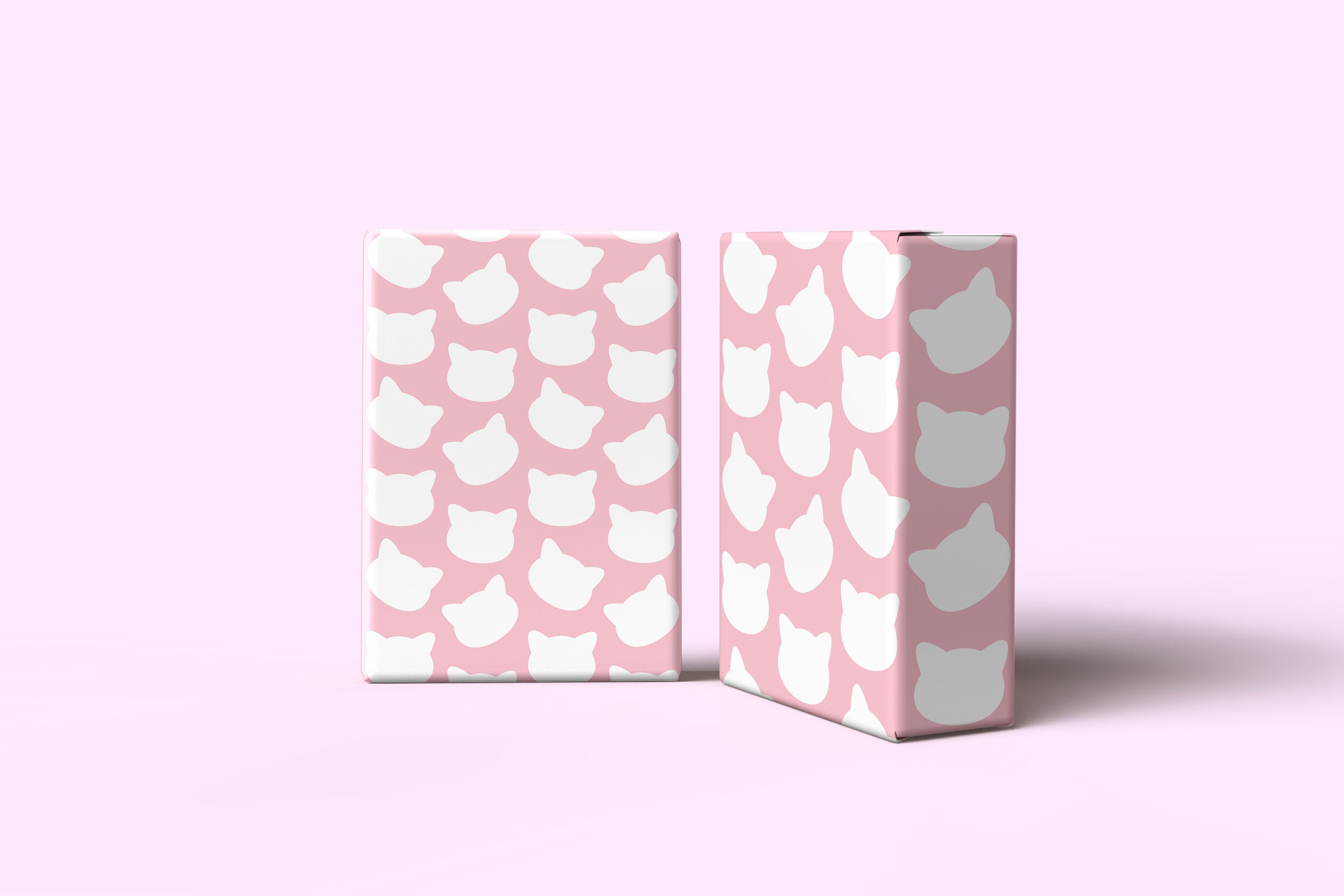 Pink & White Cat Silhouette Gift Wrapping Paper Sheets – Pack of 2 50x70cm