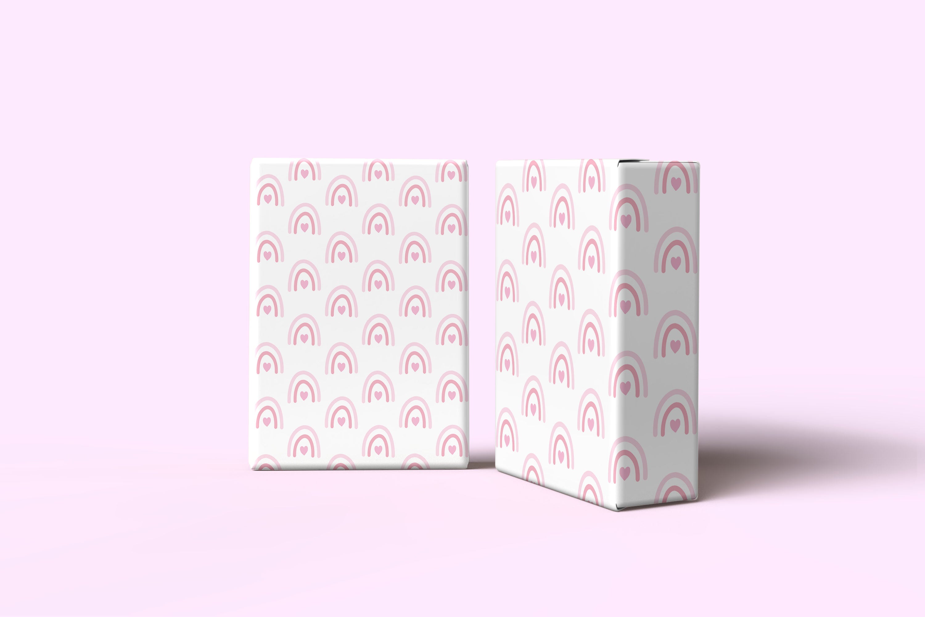Pink Boho Rainbow & Heart Gift Wrapping Paper Sheets – Pack of 2 50x70cm