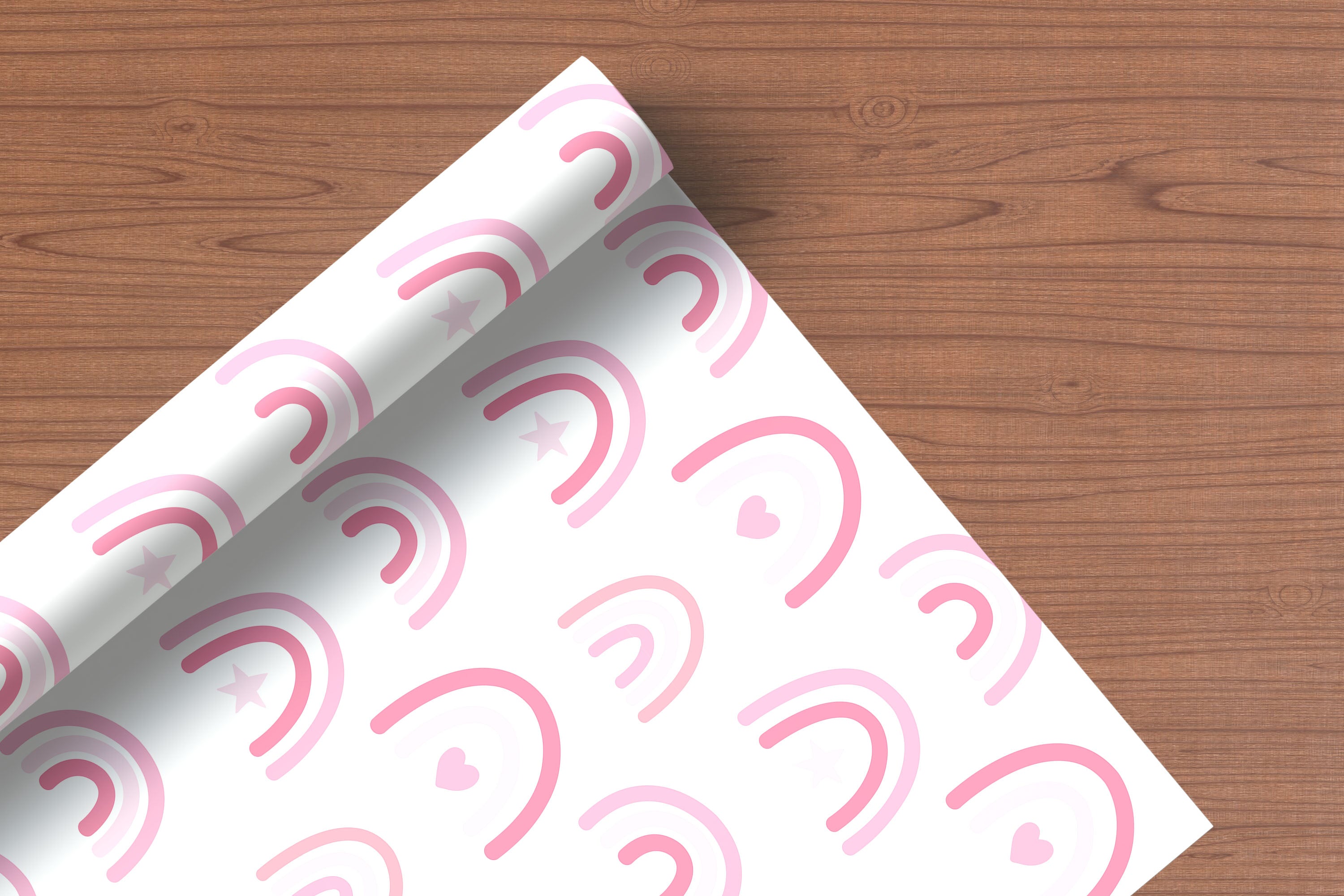 Boho Rainbow Hearts and Stars Wrapping Paper Sheets – Pack of 2 50x70cm
