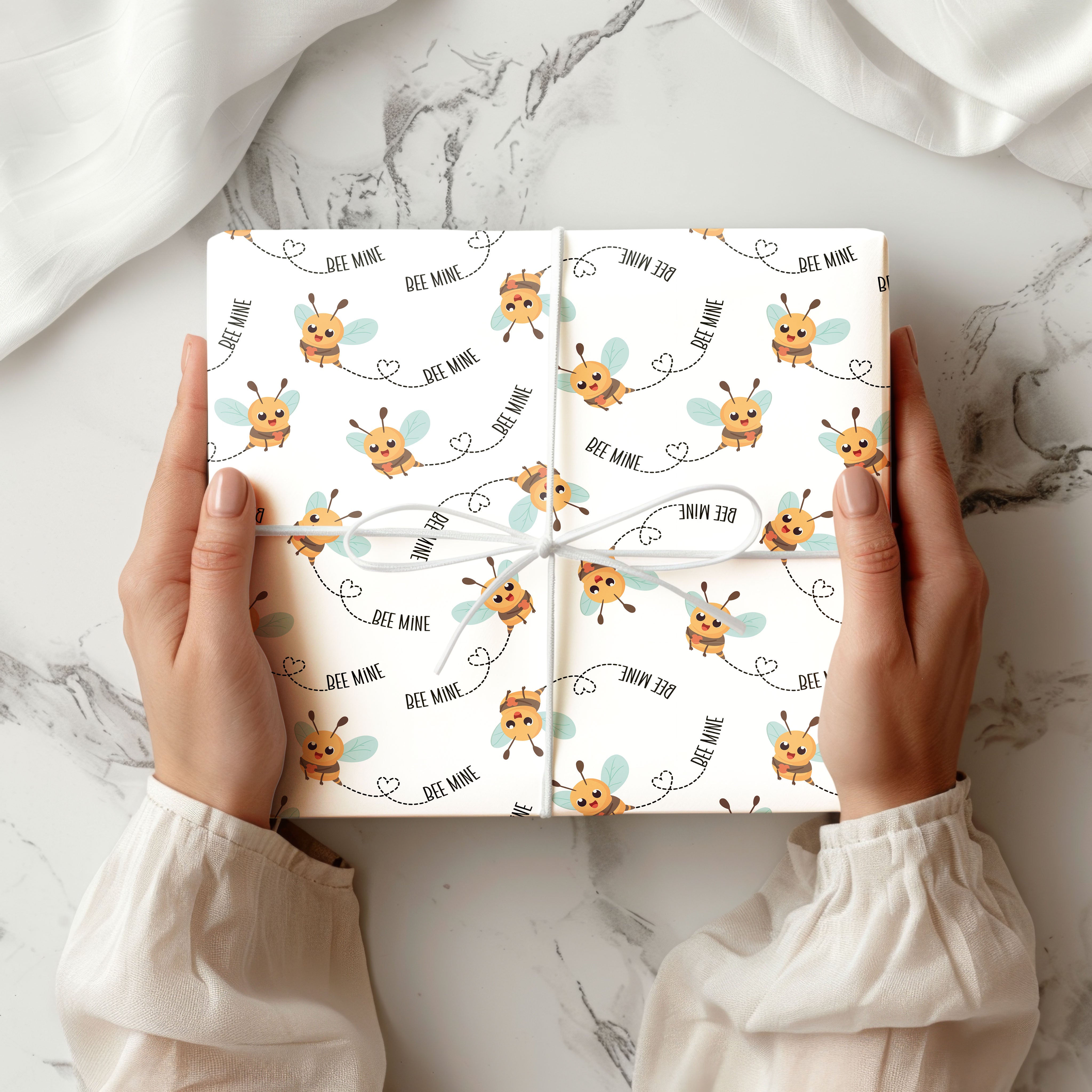 Bee Mine Bumblebee Gift Wrapping Paper Sheets – Pack of 2 50x70cm