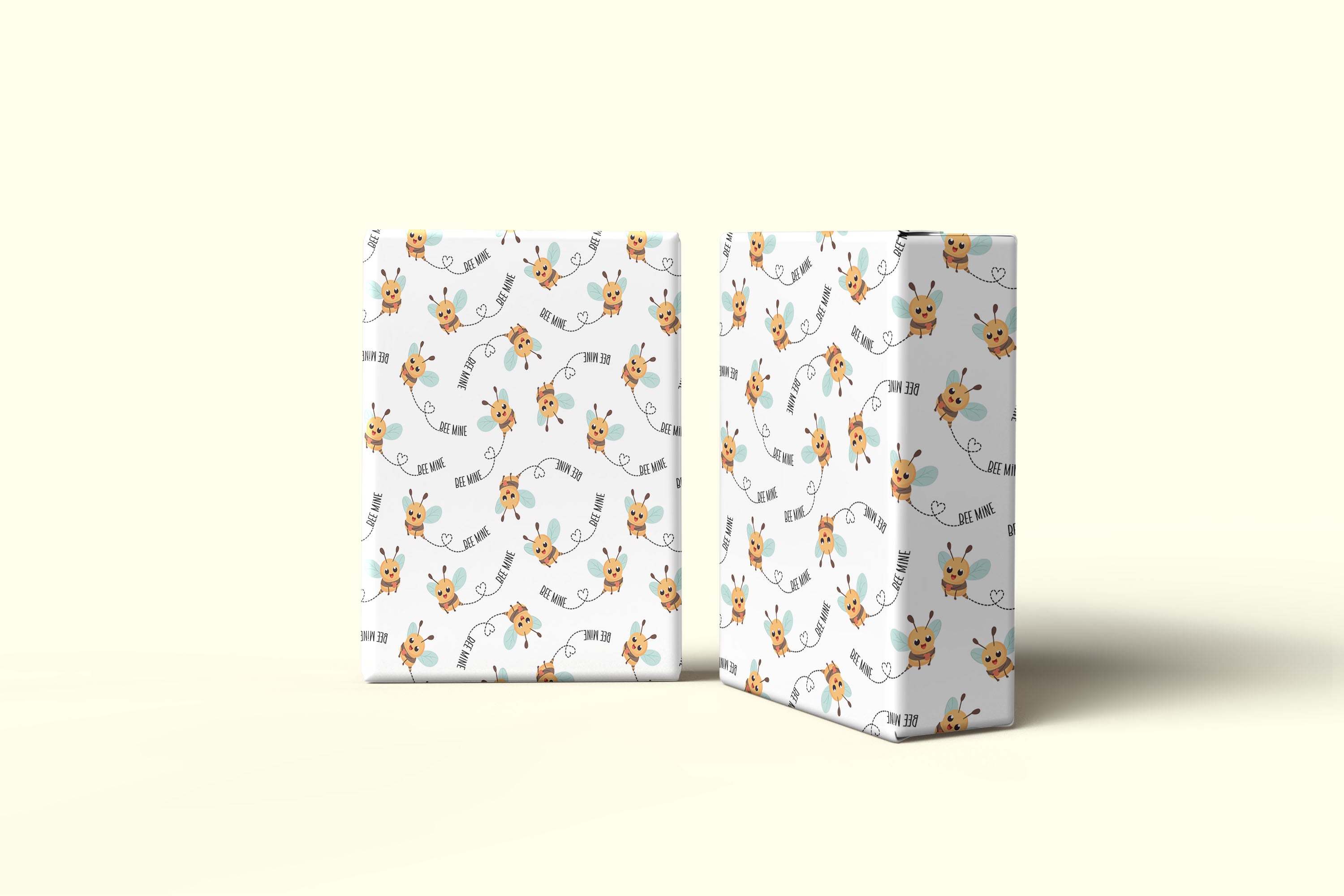 Bee Mine Pattern Wrapping Paper Custom Printed Gift Wrap