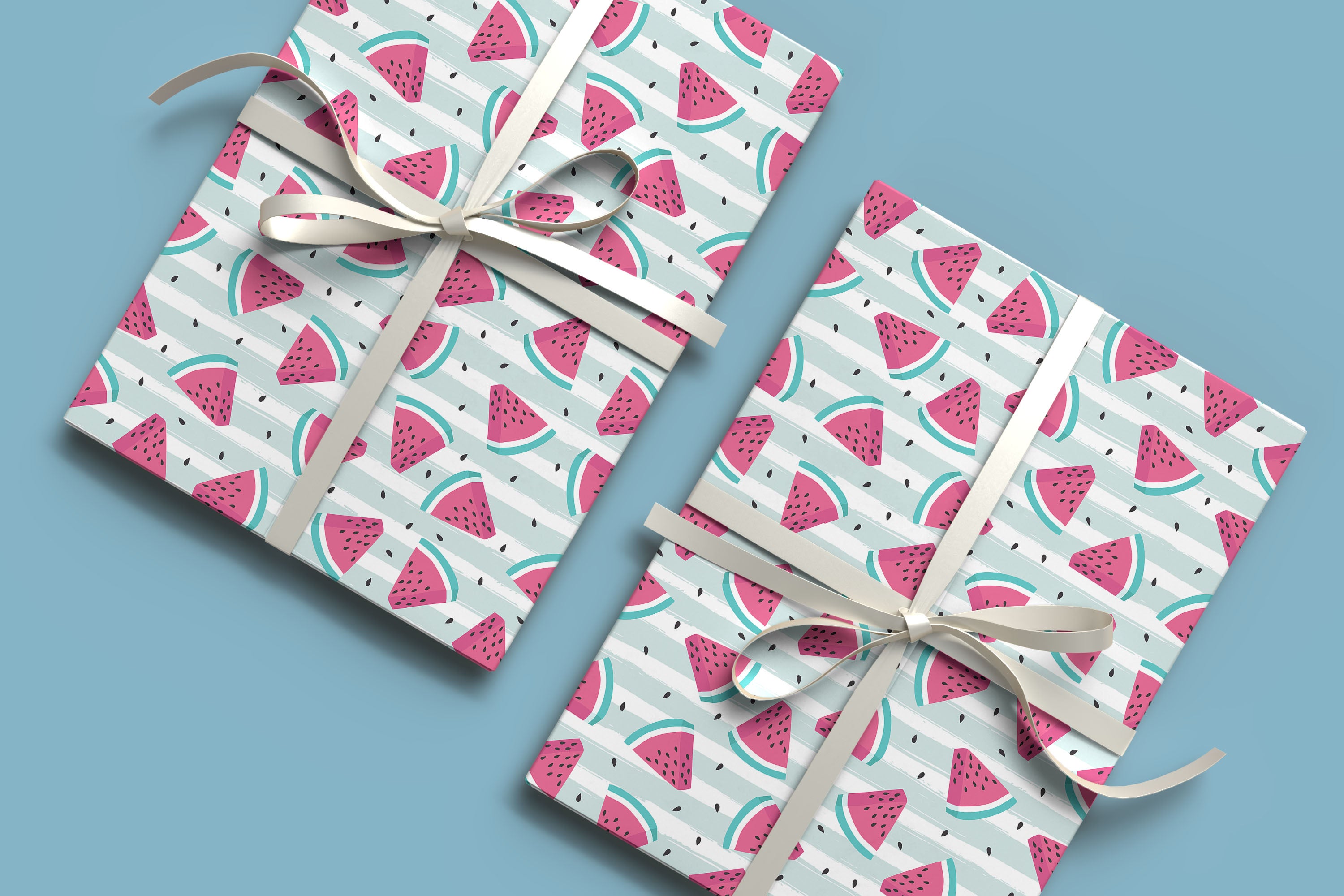 Watermelon Slices & Stripes Gift Wrapping Paper Sheets – Pack of 2 50x70cm