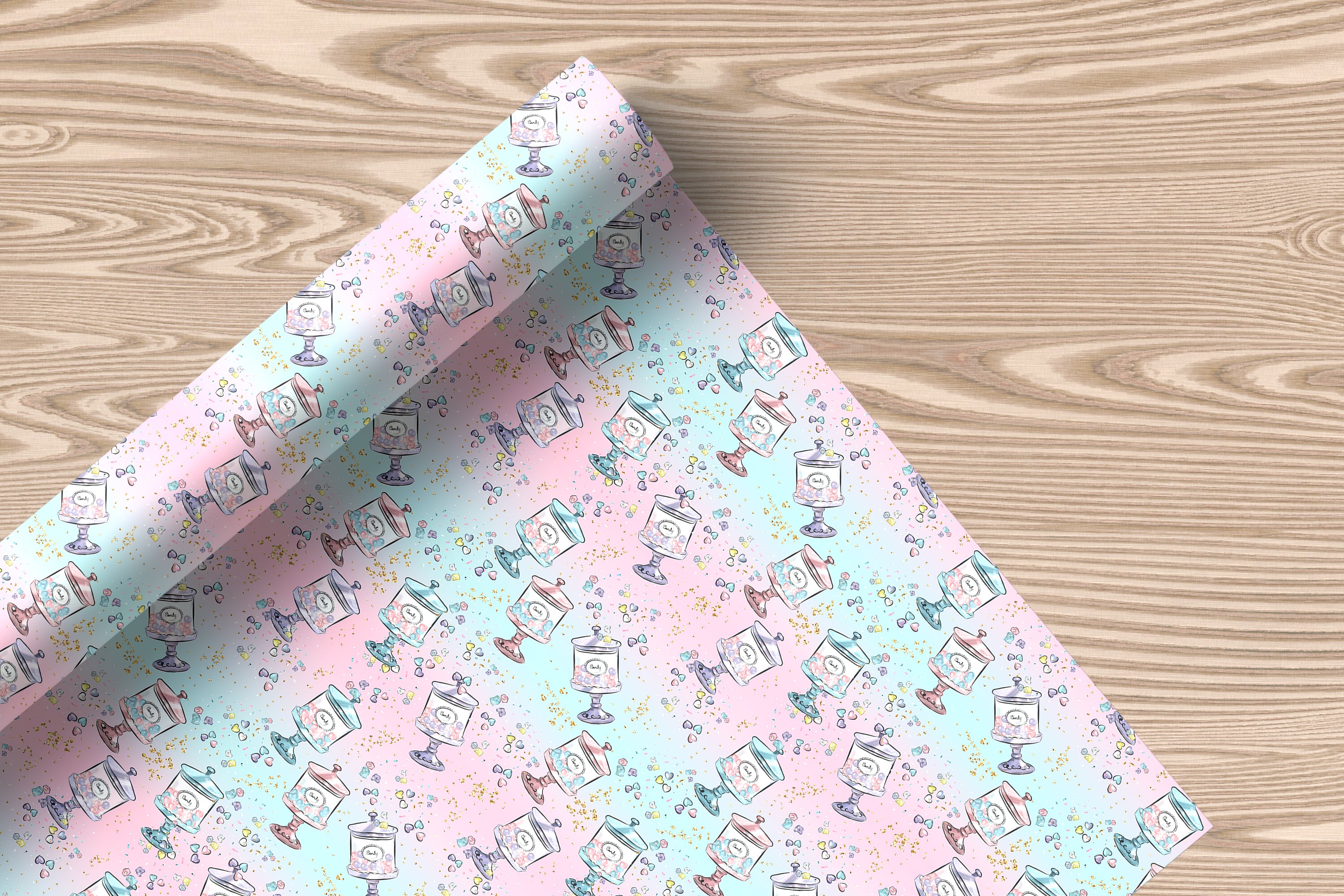 Gumball Machine Wrapping Paper Sheet – Pastel Gift Wrap for Kids' Birthdays and Candy-Themed Parties, Multicolour